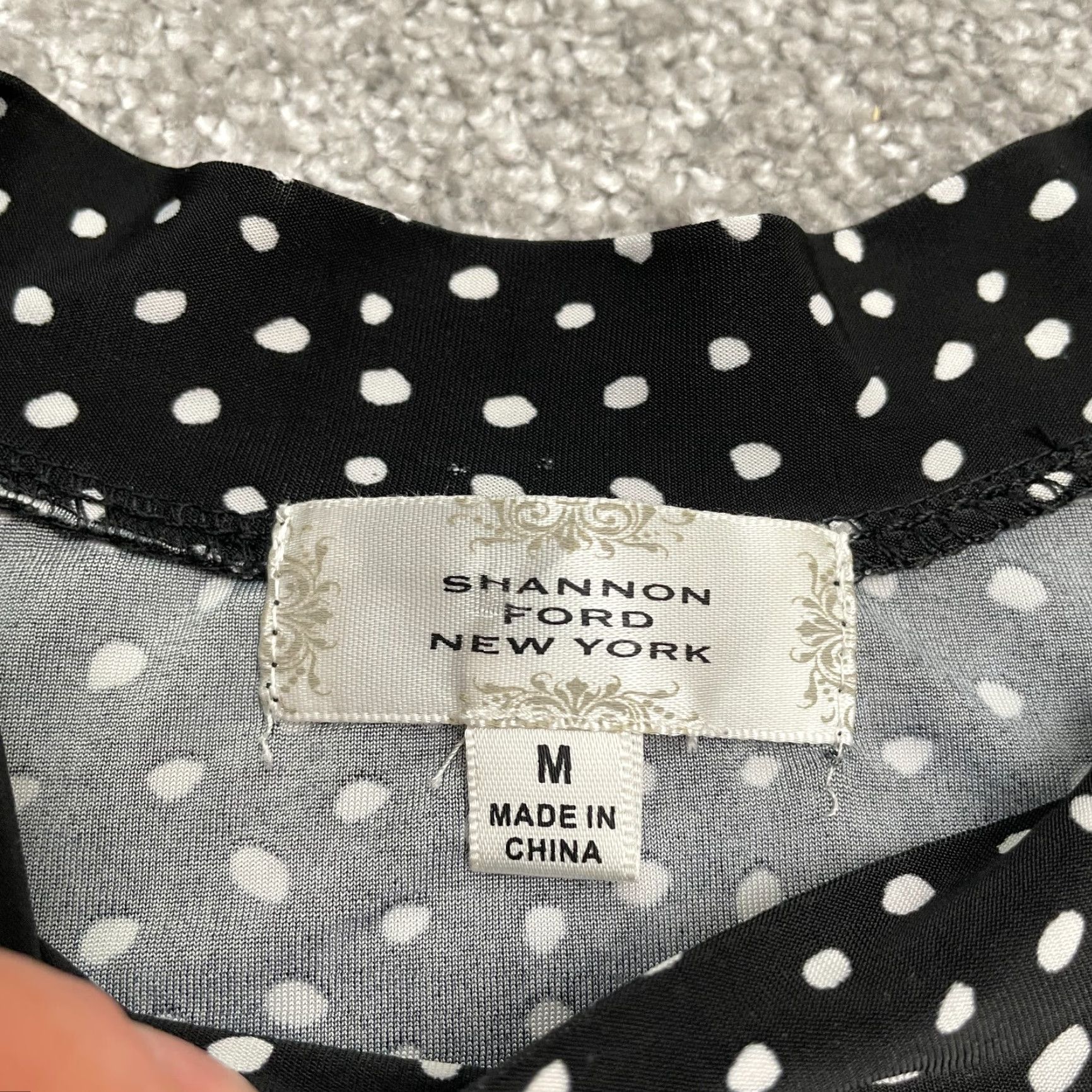Ford Shannon Ford Blouse Shirt Womens Medium Black White Polka Dot Cold Shoulder Sleeve Casual Knit VINTAGE: No Size M / US 6-8 / IT 42-44 - 4 Thumbnail