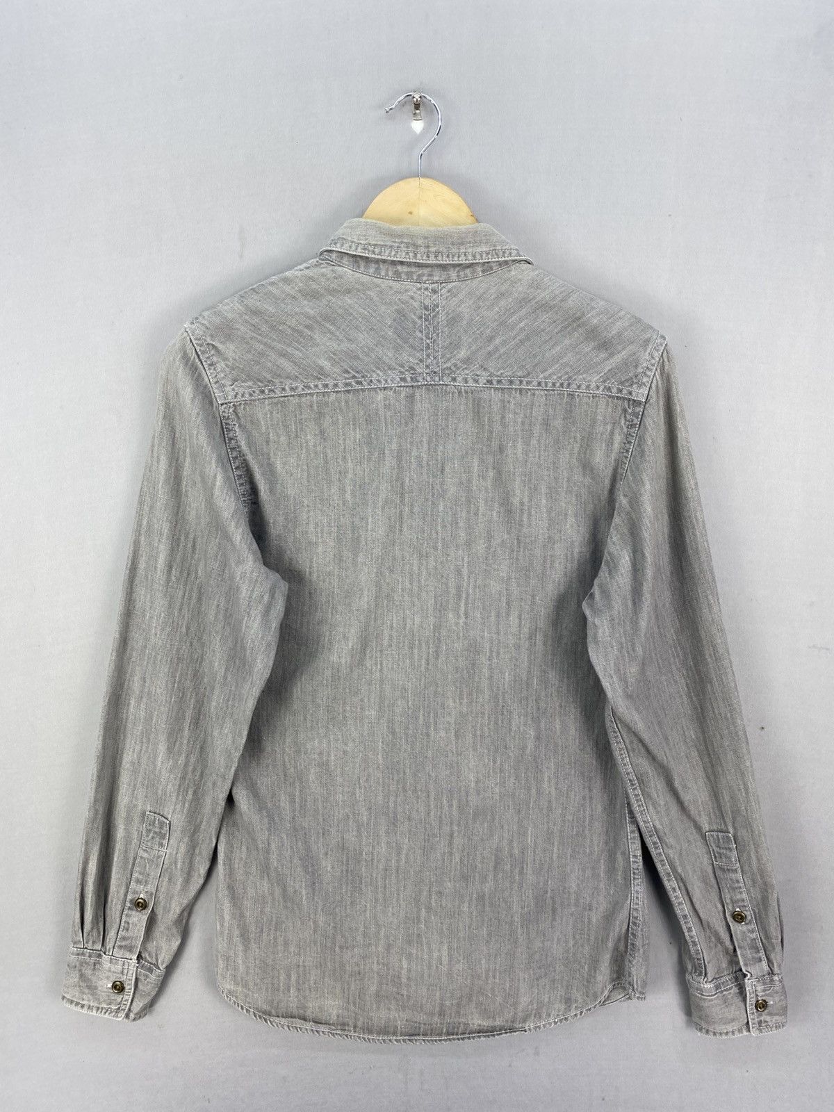Flannel Topman Grey Denim Shirts Button Up Size US XXS / EU 40 - 4 Thumbnail