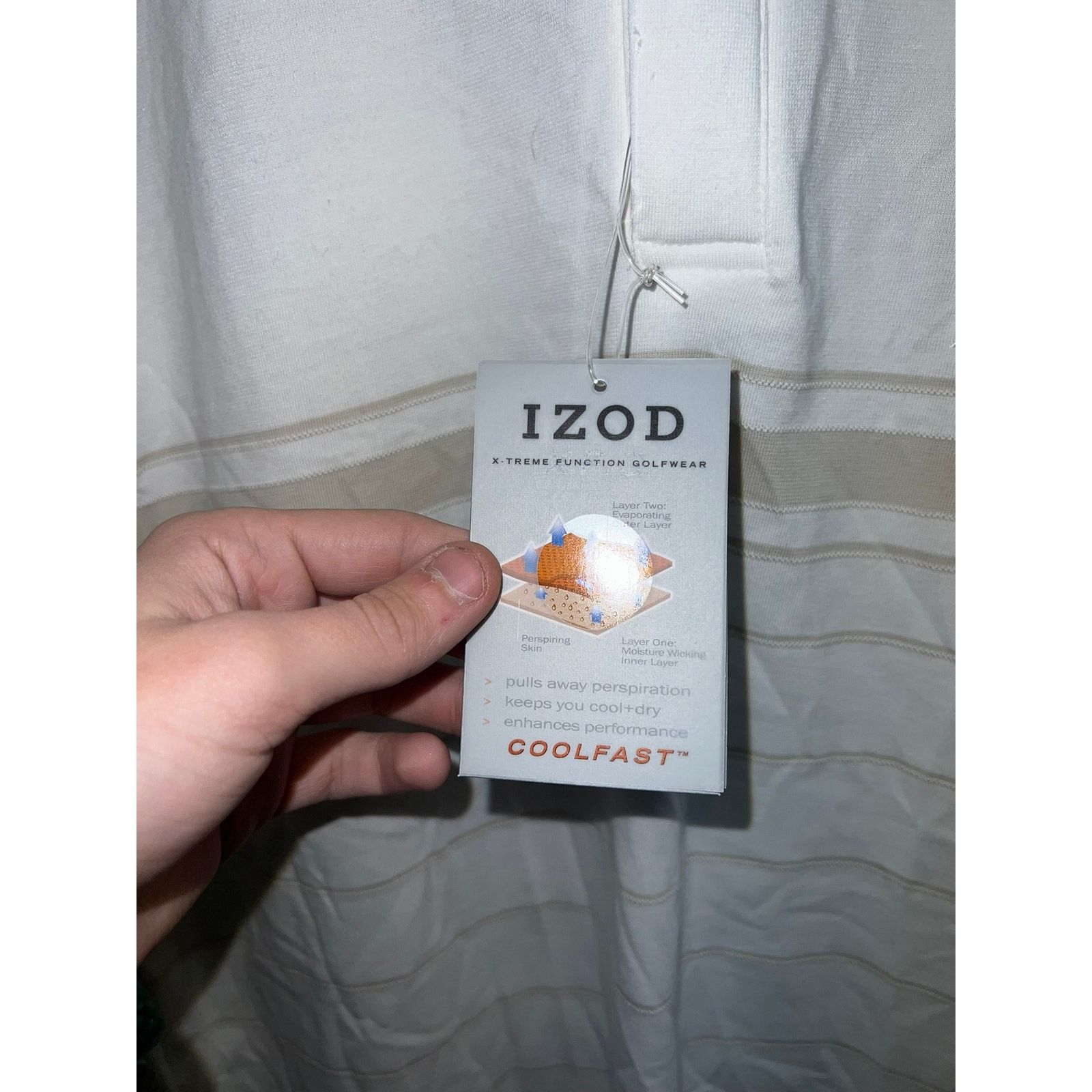 Izod Izod XFG Polo Shirt Xtreme Function Golfwear White XL NWT Size US XL / EU 56 / 4 - 6 Thumbnail
