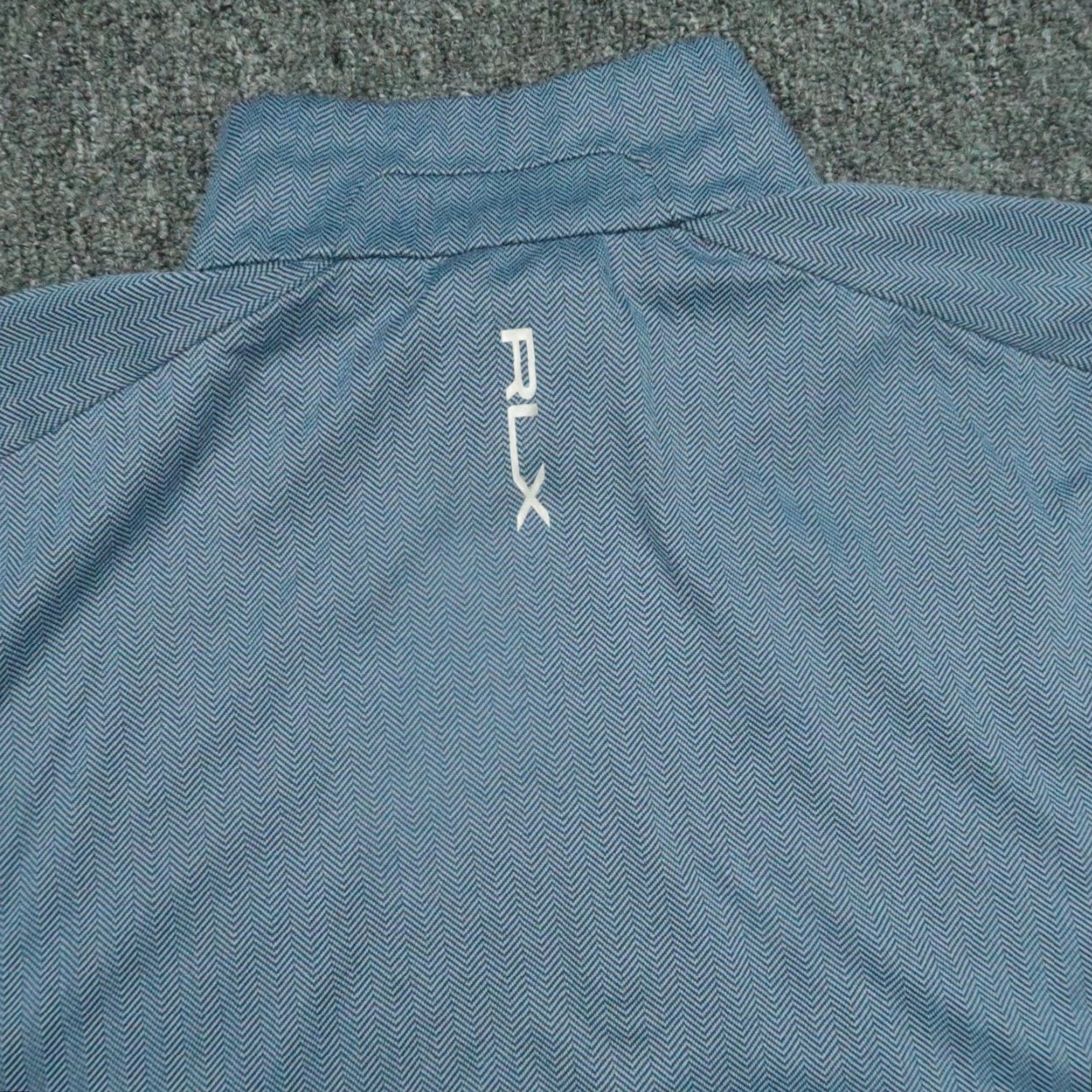 RLX Ralph Lauren RLX Ralph Lauren Pullover Mens XL Blue Herringbone 1/4 Zip Jersey Performance Activewear Casual Sportswear Mens Size US XL / EU 56 / 4 - 7 Thumbnail