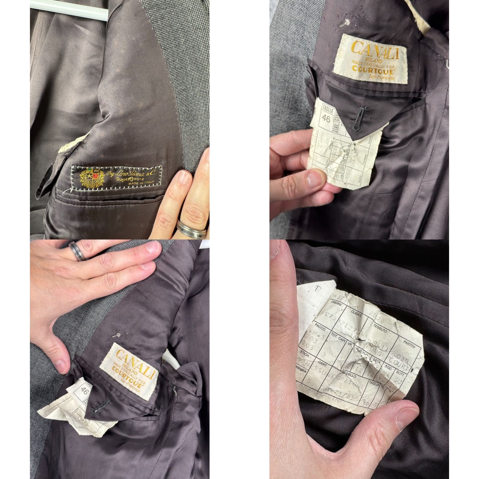 Canali Canali Loro Piana Blazer Jacket Men 46 Wool 2-Button Gray Size 46R - 8 Thumbnail
