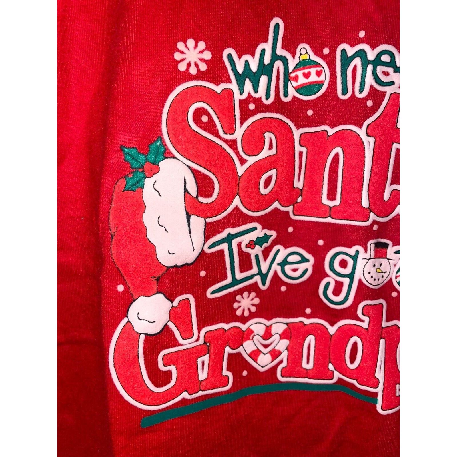 Jerzees Vintage Test Print Shirt Christmas Santa Grandpa Red Tee VTG Size US S / EU 44-46 / 1 - 3 Thumbnail