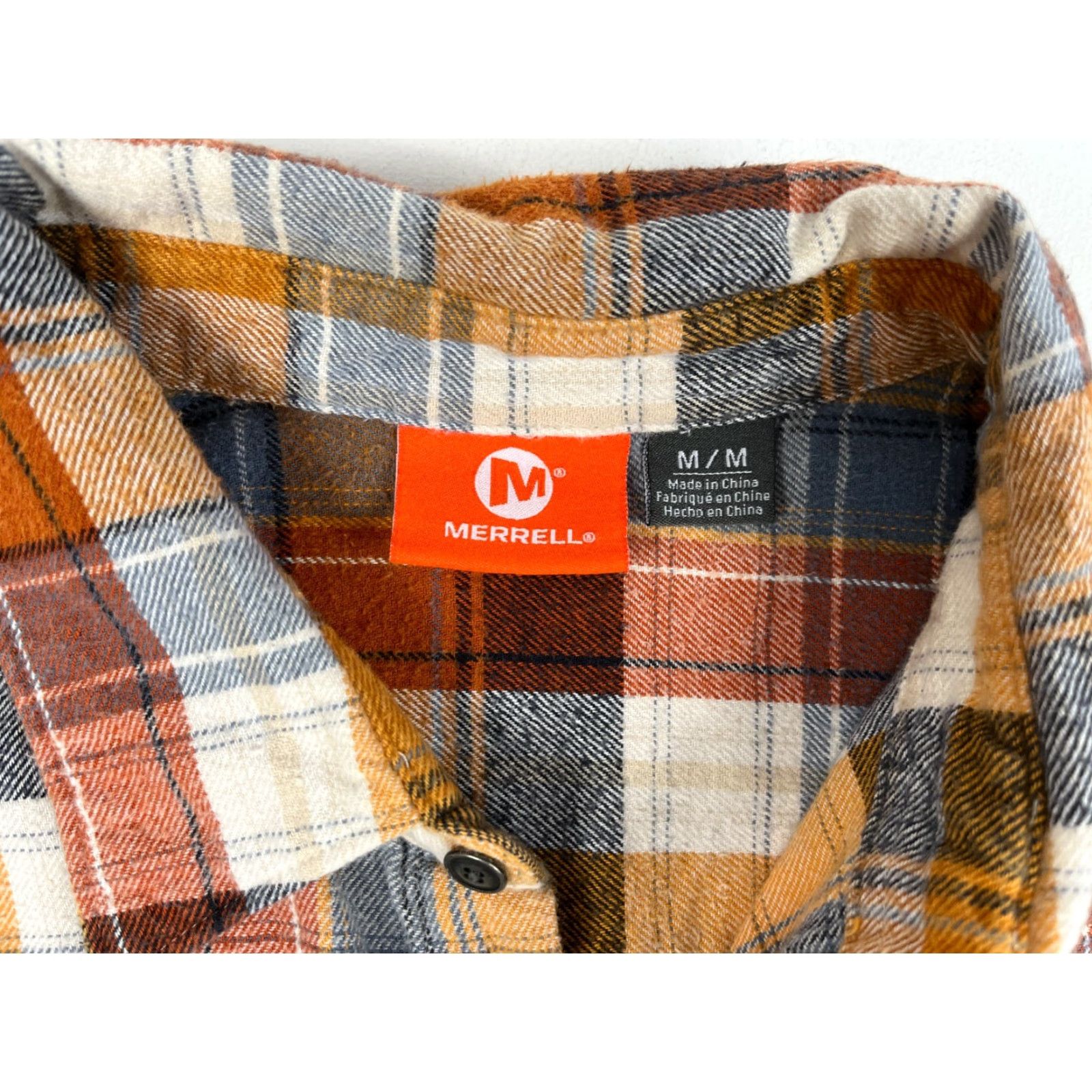 Merrell Merrell Button-Up Shirt Men's Flannel Plaid M Multicolor Cotton Long Sleeve Pockets Classic Outdoor Size US M / EU 48-50 / 2 - 5 Thumbnail