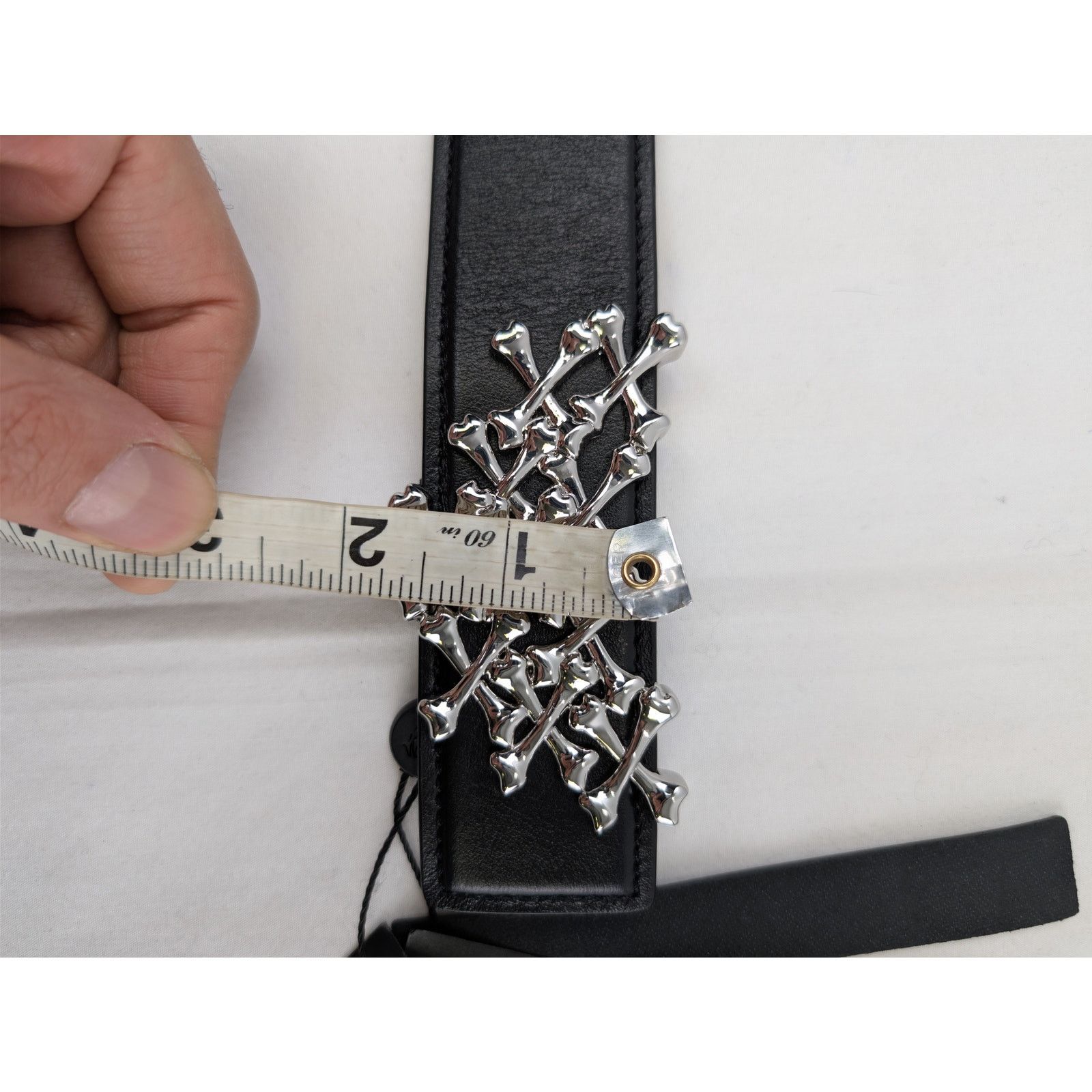 Amiri o1rshd1 Size: 85 / Bones Stacked Belt in Black Size 34 - 10 Thumbnail