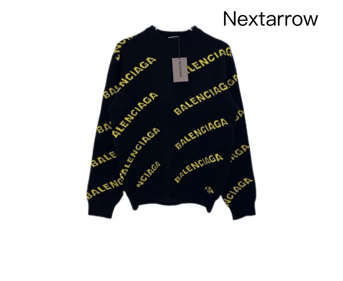 Balenciaga Balenciaga Black and yellow printed sweater 2412-Nextarrow Size US M / EU 48-50 / 2 - 1 Thumbnail