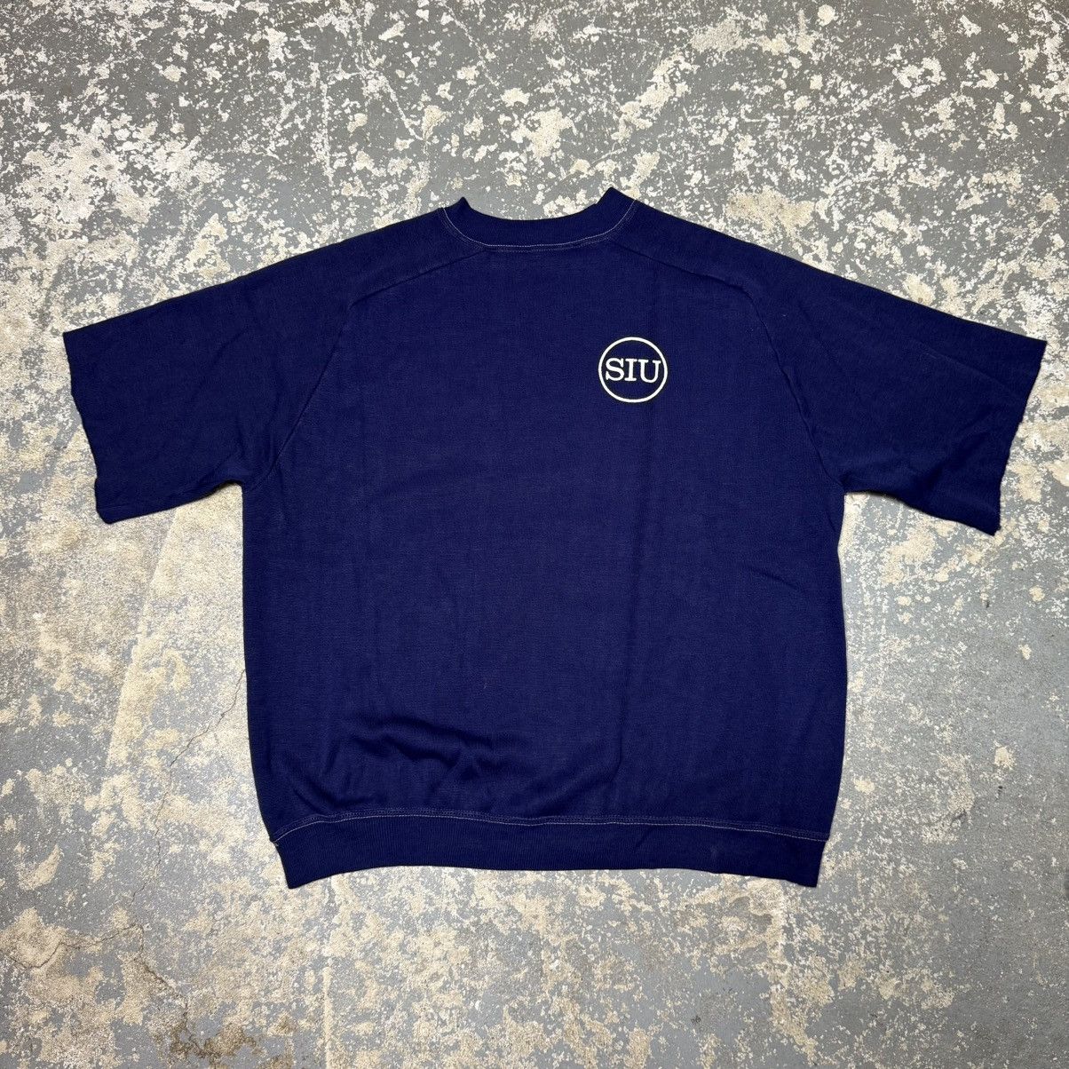 Vintage True Vintage SIU Navy Blue 70s Short Sleeve Crewneck Sweat Size US M / EU 48-50 / 2 - 1 Thumbnail