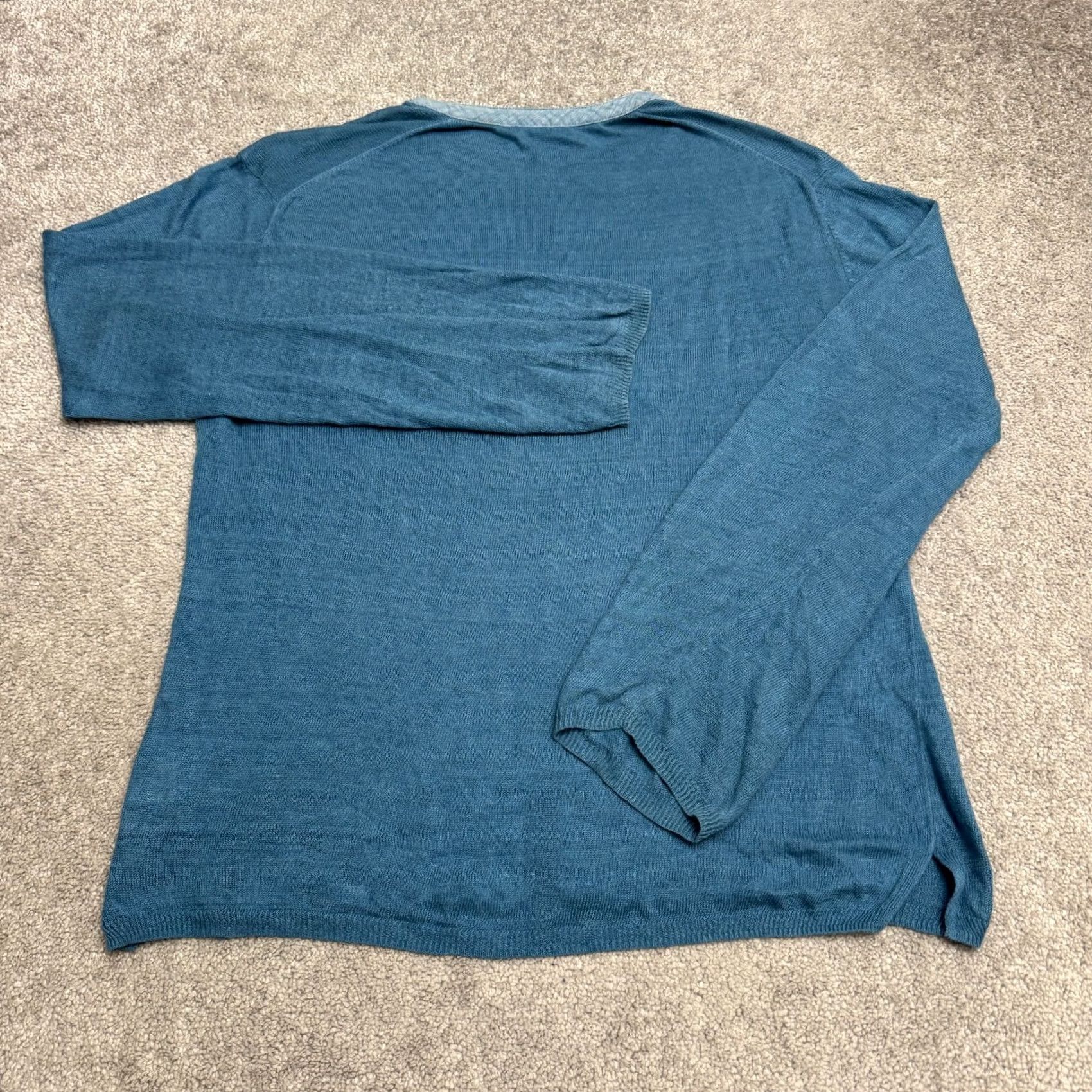 Armani Exchange VINTAGE Armani Exchange Crew Neck Pullover Sweater Mens M Linen Knit Blue 90s Classic Preppy Logo Size US M / EU 48-50 / 2 - 2 Thumbnail