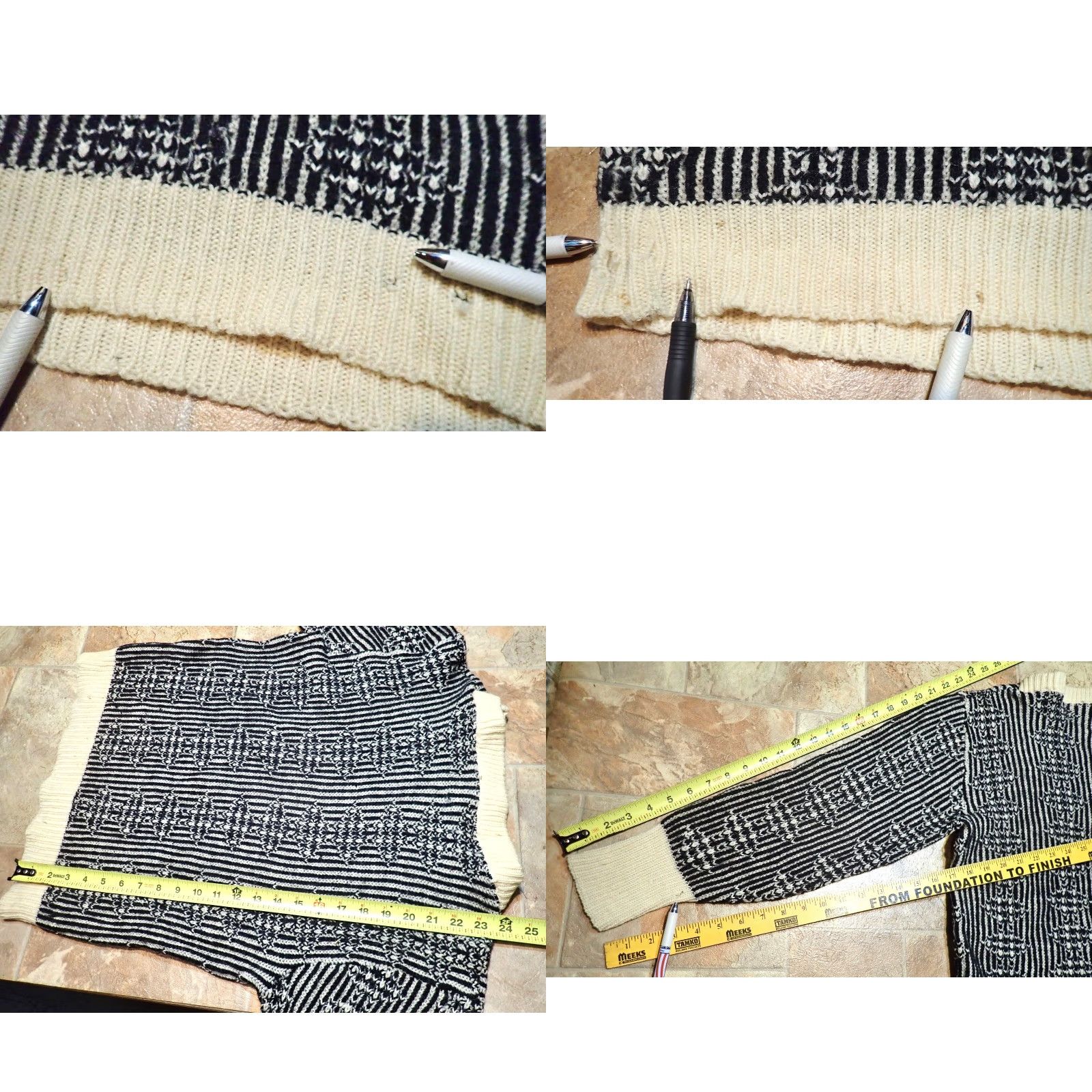 Vintage VINTAGE Sarby Sportswear Sweater Mens M Geometric Striped Wool Black & White Vintage Size US M / EU 48-50 / 2 - 8 Thumbnail