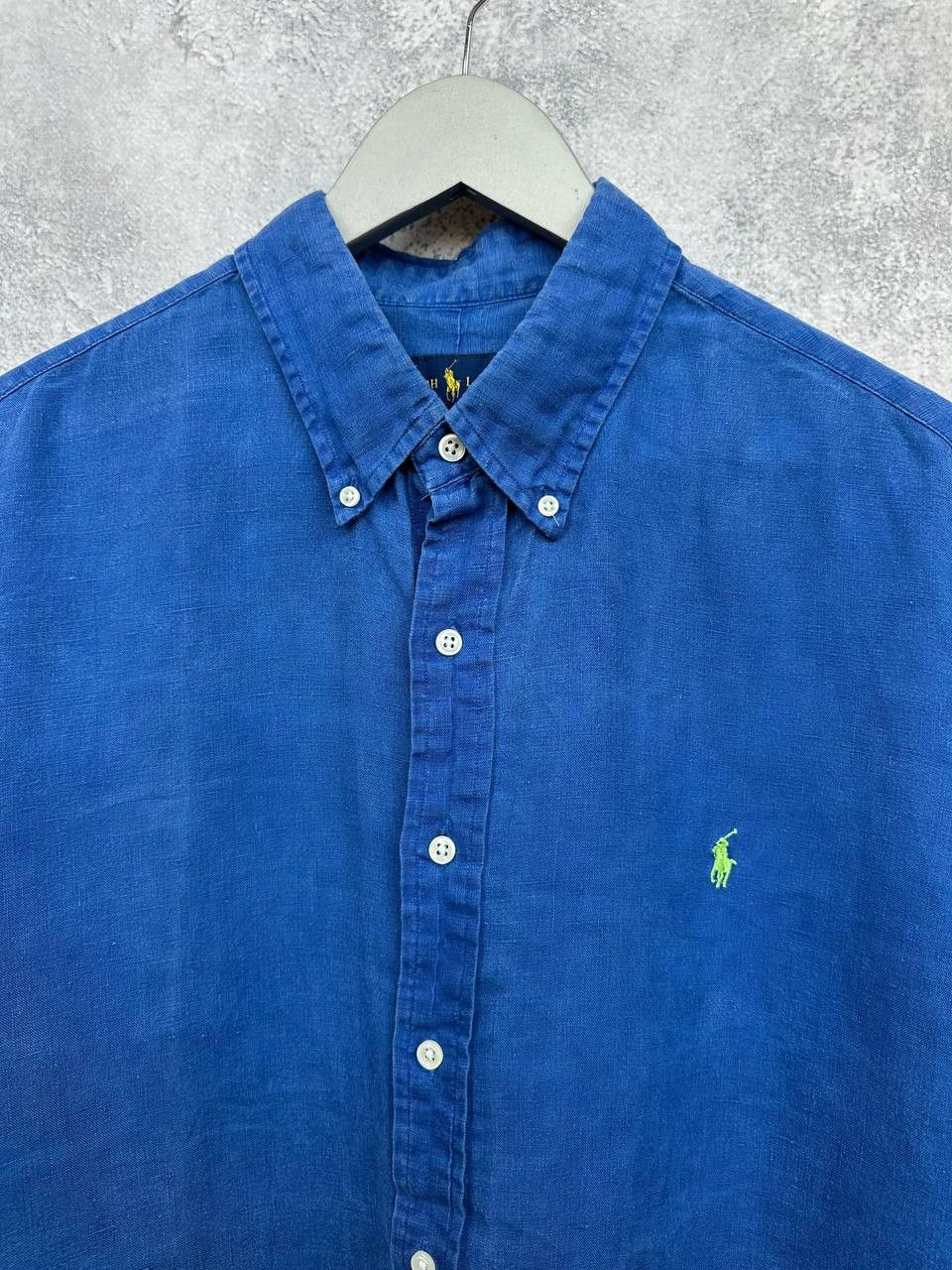 Ralph Lauren Ralph Lauren 100% Linen Shirt Button Up Blue Button Down SS Size US XL / EU 56 / 4 - 4 Thumbnail