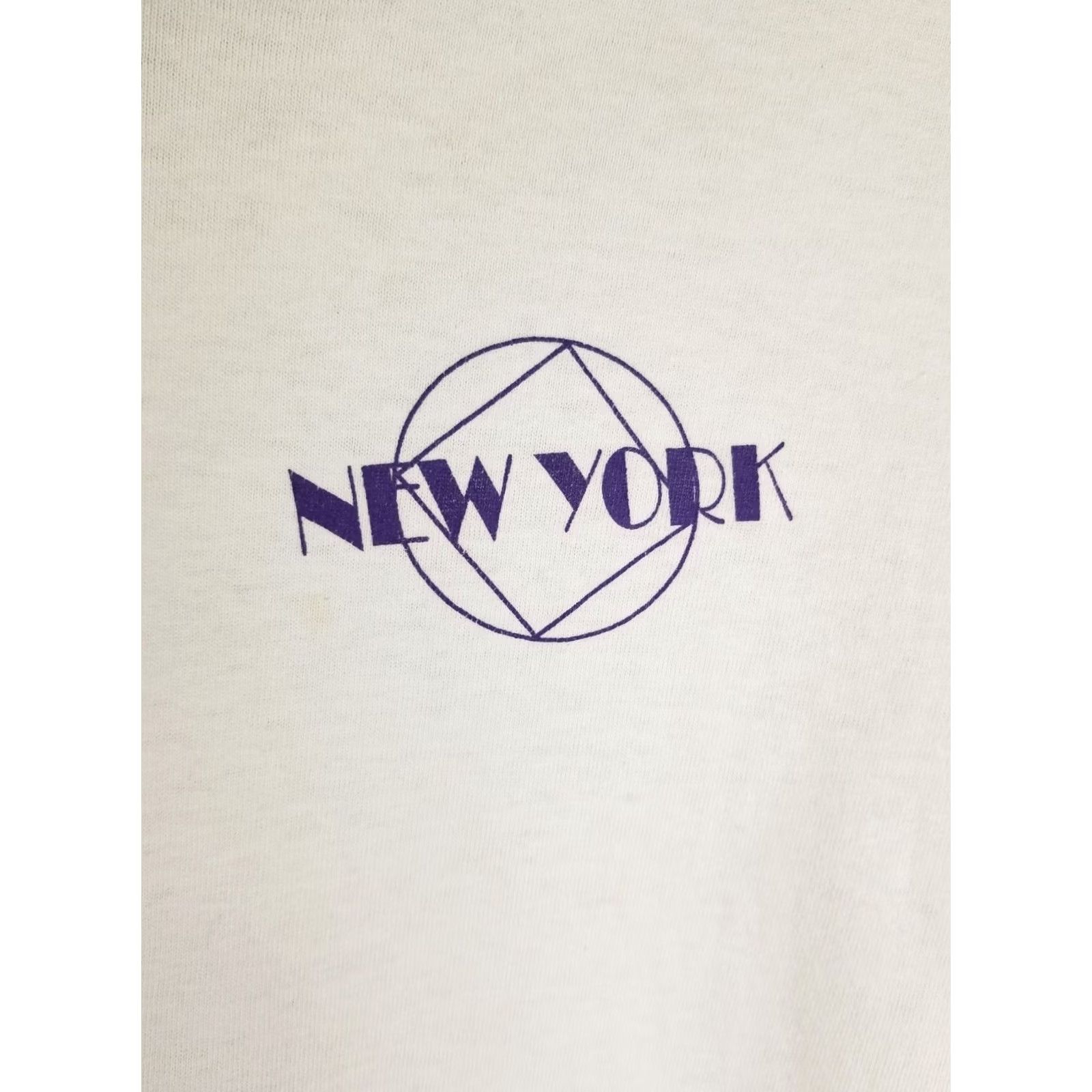 Vintage Keywords: Vintage Shirt, 90s New York Hooded White Purple Cotton Large Single Stitch Clothing, Size US L / EU 52-54 / 3 - 2 Thumbnail