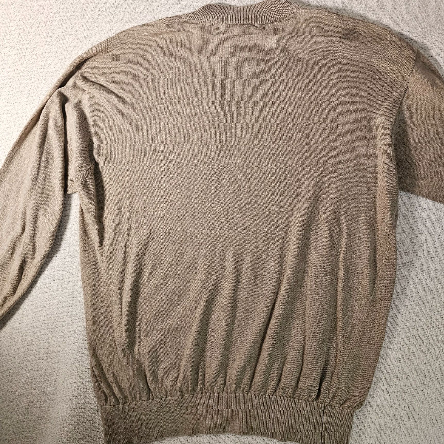 Vintage Tulliano Men's Sweater XL Silk Cotton Blend Solid Beige Long Sleeve Stretch Size US XL / EU 56 / 4 - 7 Thumbnail