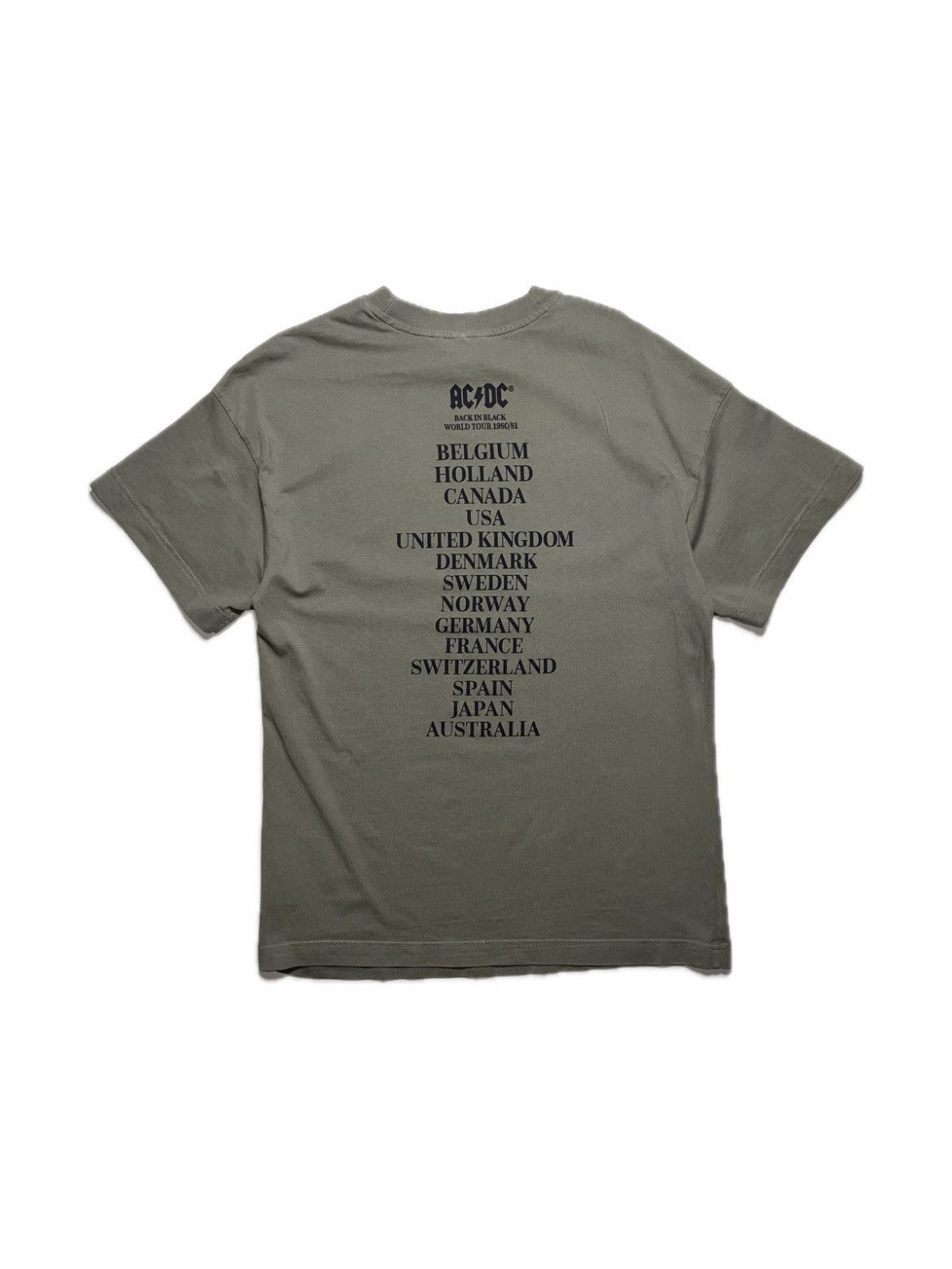 AC/DC Vintage AC/DC World Tour Khaki perfectly washed t-shirt Size US S / EU 44-46 / 1 - 2 Thumbnail