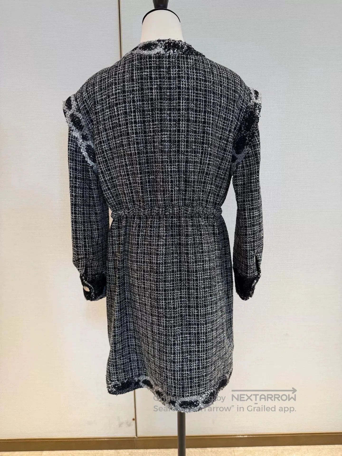 Chanel Chanel Black Silver Tweed Coat Dress. Size US S / EU 44-46 / 1 - 2 Thumbnail