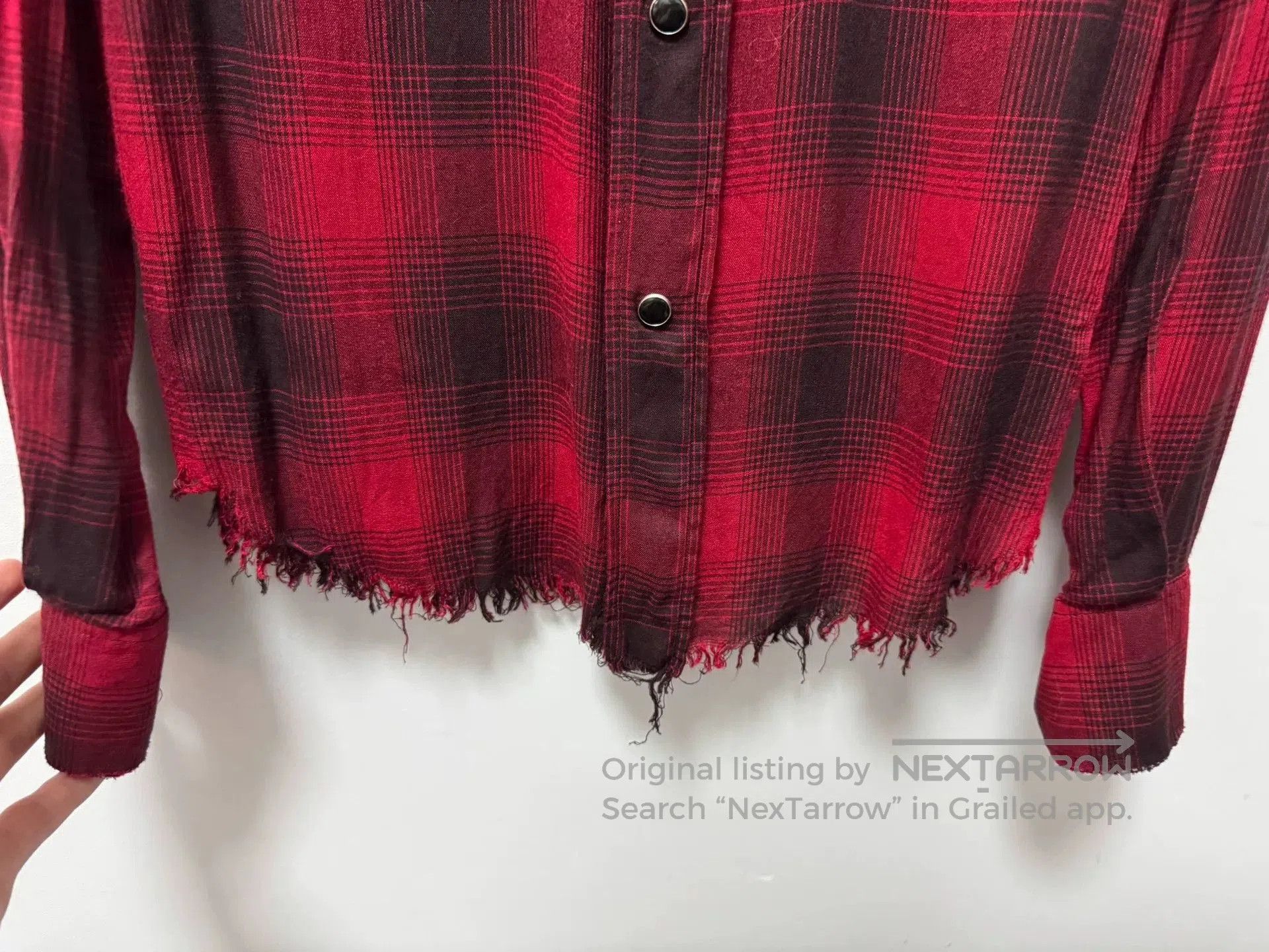 Saint Laurent Paris Saint Laurent Red Plaid Shirt. Size US XS / EU 42 / 0 - 4 Thumbnail