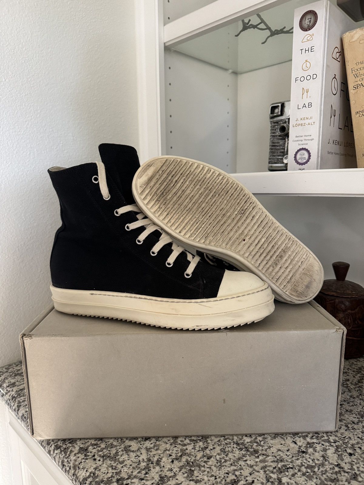 Rick Owens × Rick Owens Drkshdw Rick Owens DRKSDHW Ramones High (Canvas) |  Grailed