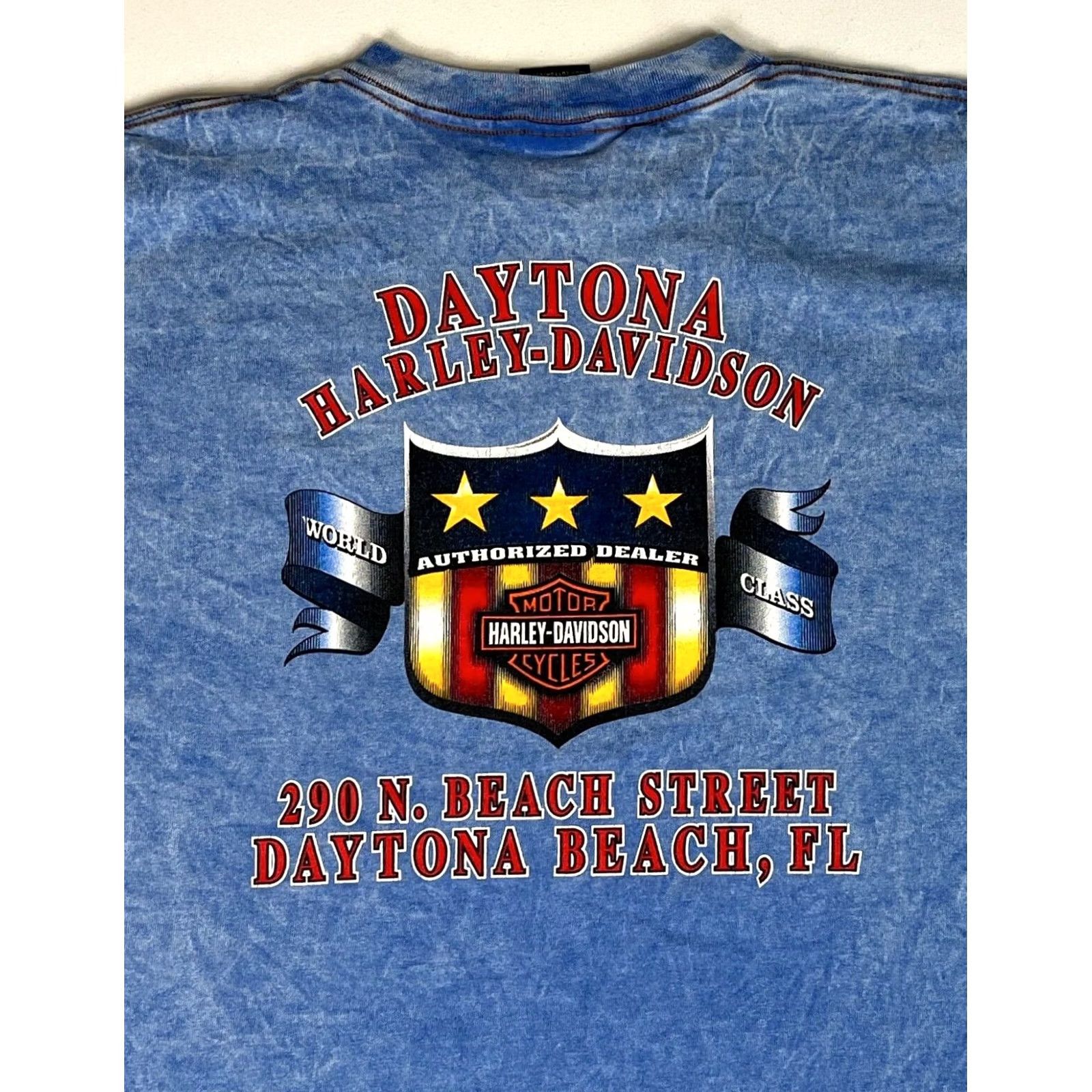 Harley Davidson VINTAGE Harley-Davidson T-Shirt Daytona Beach XL Blue 2001 Tie Dye Men's Short Sleeve Crew Neck Made in USA Unisex? Size US XL / EU 56 / 4 - 3 Thumbnail