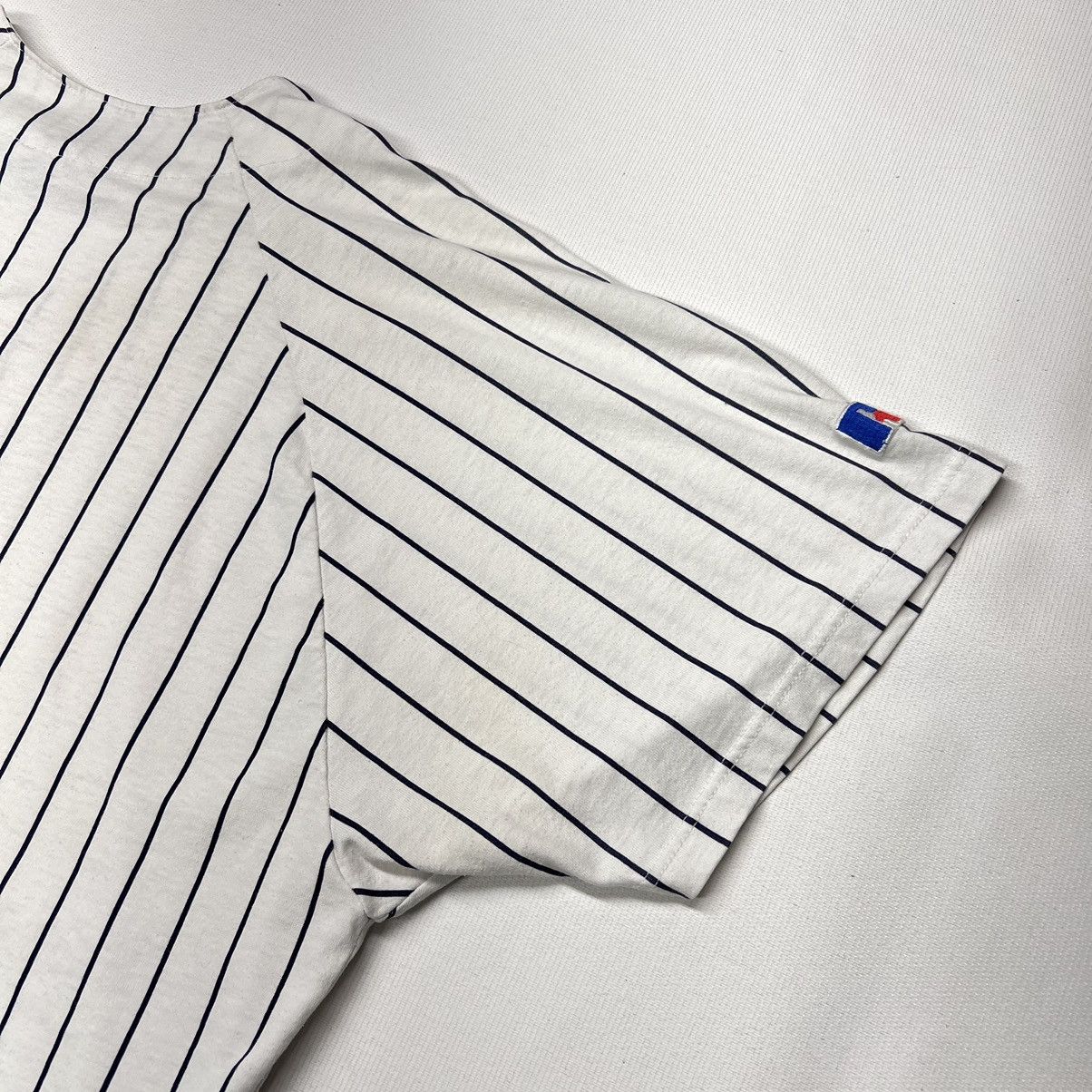 New York Yankees × Vintage VTG Russell Yankees Jersey White Pinstripe Blank Athletic Size US XL / EU 56 / 4 - 16 Thumbnail