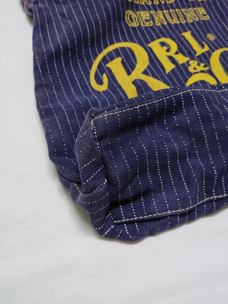 RRL Ralph Lauren Vintage RRL Double RL Wabash Stripe Letter Print Tote Bag Size ONE SIZE - 7 Thumbnail
