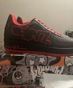 Glo Gang Glory Boyz Glory 1's Chief Keef AF1's BLACK/RED *Never Worn* Size US 10.5 / EU 43-44 - 3 Thumbnail