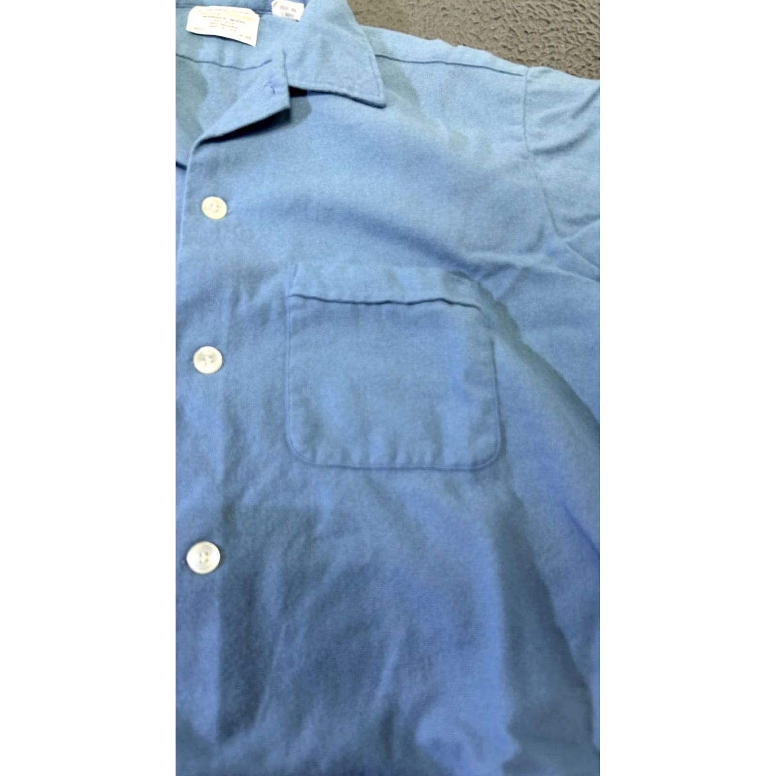 Arrow VINTAGE Golden Arrow Regency Collection Blue Wonder Wool Shirt Mens LG L 16-16.5 Size US L / EU 52-54 / 3 - 2 Thumbnail