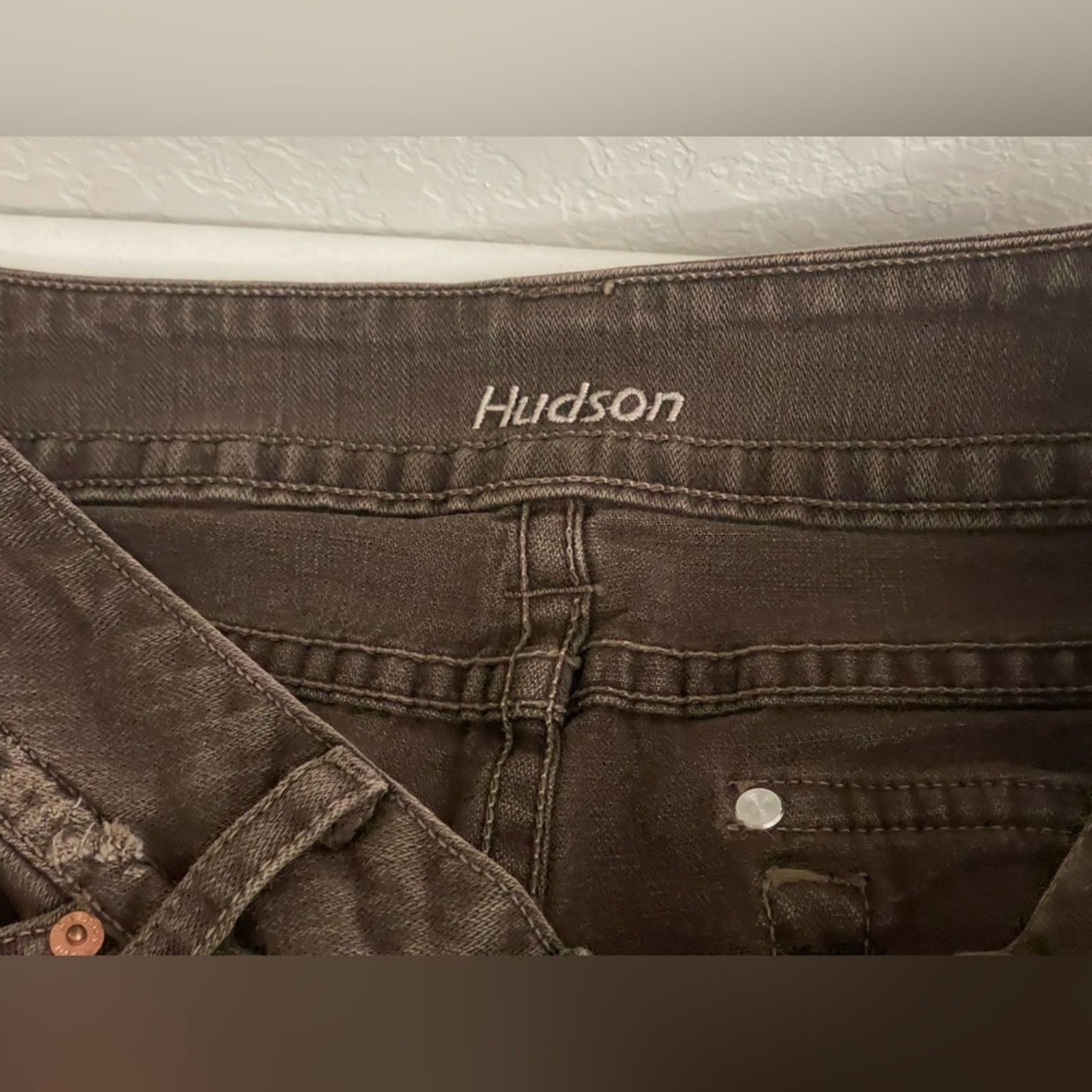 Hudson Hudson Jeans Brown Distressed Flared Jeans - size 31 Size 31" - 7 Thumbnail