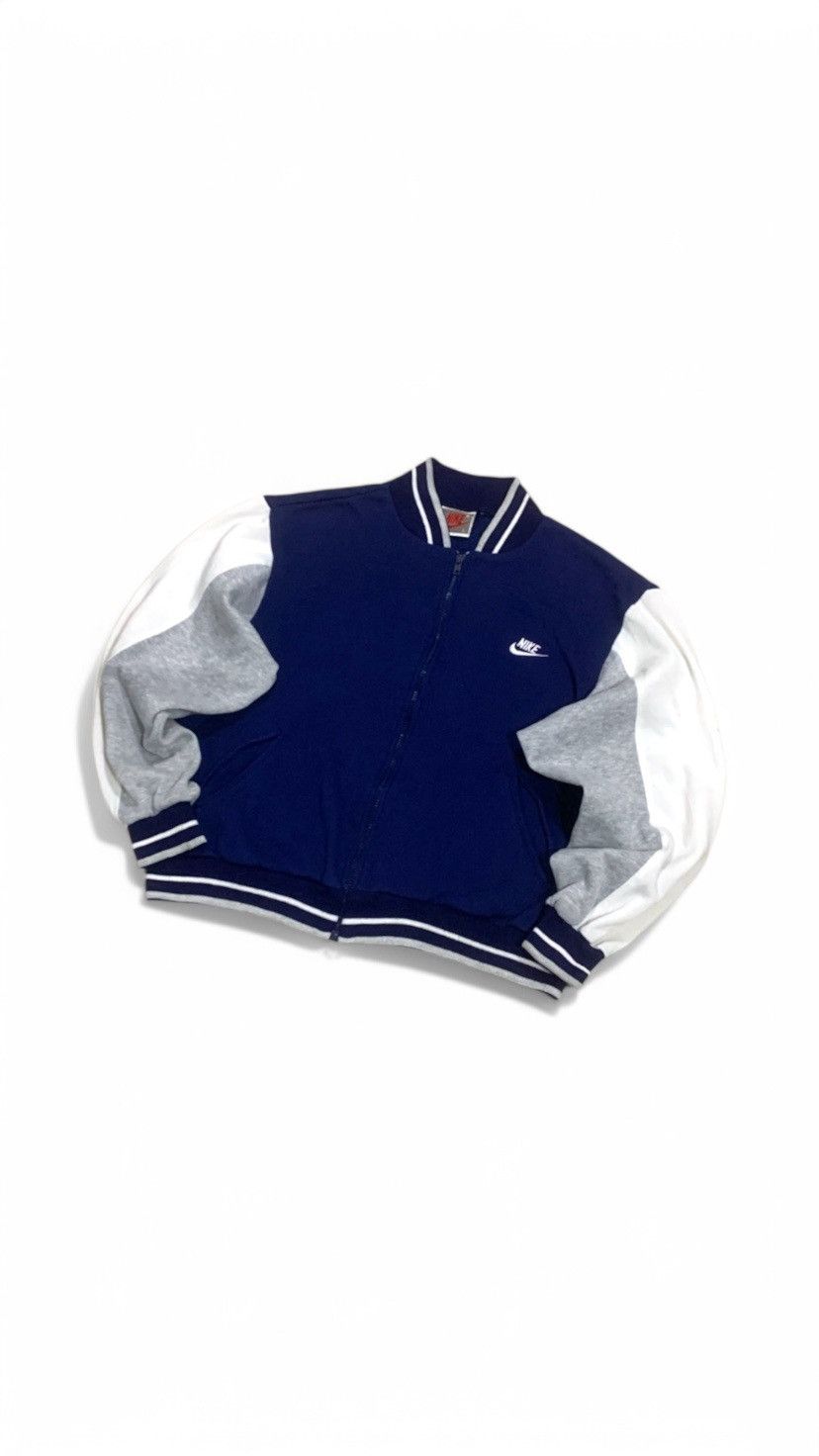 Nike × Vintage Vintage 90s Nike Bomber Varsity Jacket Zip Up Size US L / EU 52-54 / 3 - 1 Thumbnail