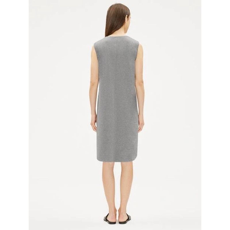 Eileen Fisher Eileen Fisher Organic Cotton Jersey Lantern Dress Moon Grey Size L / US 10 / IT 46 - 2 Thumbnail