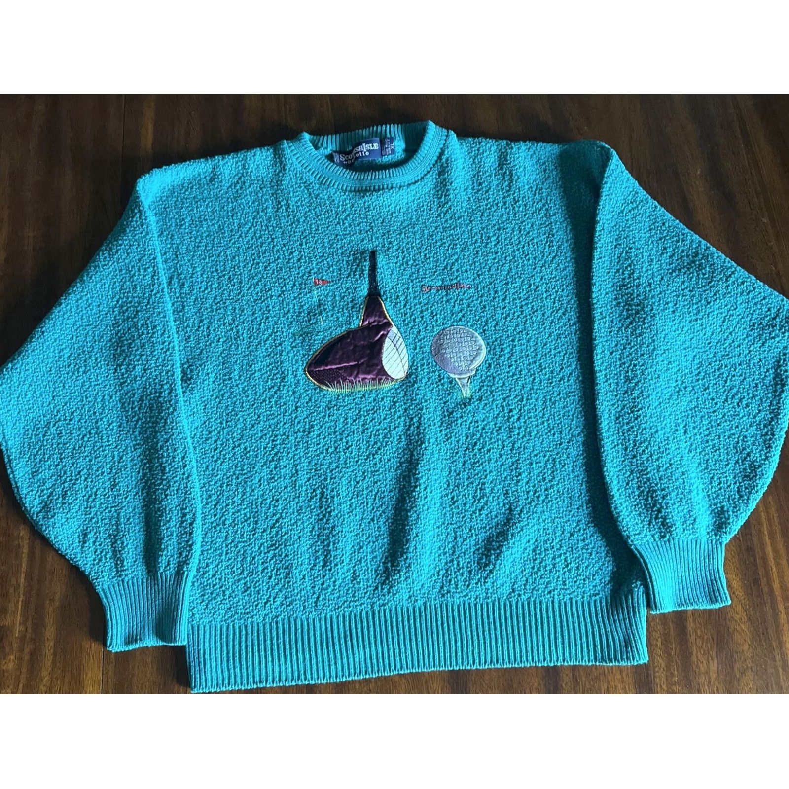 Frame Vintage Scottish Isle by Bernette Sweater Mens XLarge Golfer Hand Framed J1980 Size US XL / EU 56 / 4 - 2 Thumbnail