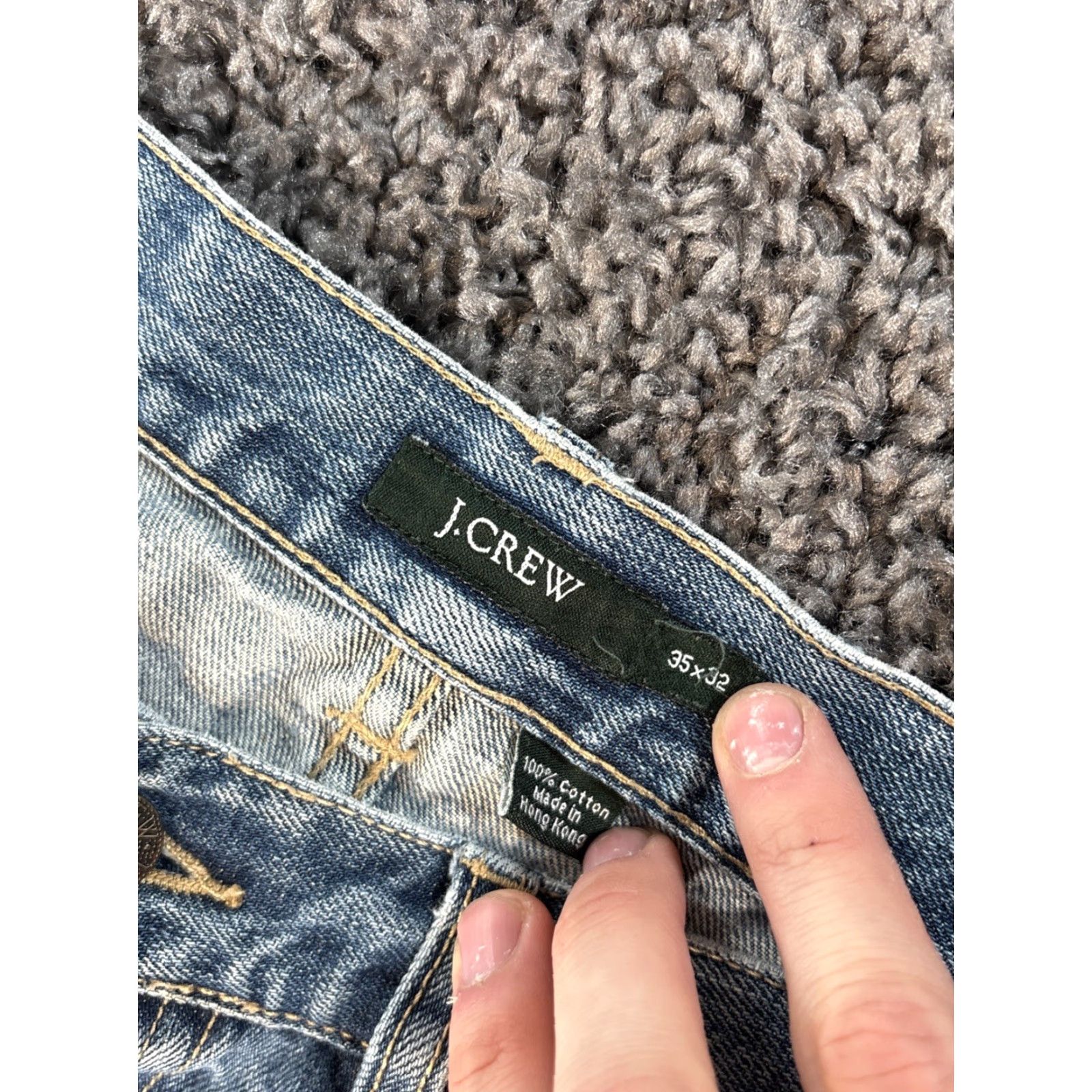 J.Crew VINTAGE J.CREW Jeans Bootcut 35x30 Regular Men Blue Denim 5-Pocket Inseam 30 Cotton Canada Baggy Size US 35 - 5 Thumbnail