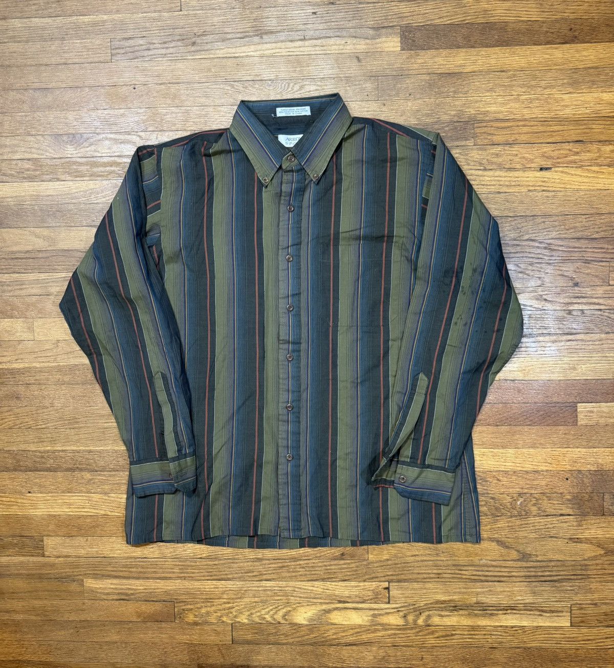 Vintage Vintage Striped Button Up Shirt Size US L / EU 52-54 / 3 - 1 Thumbnail