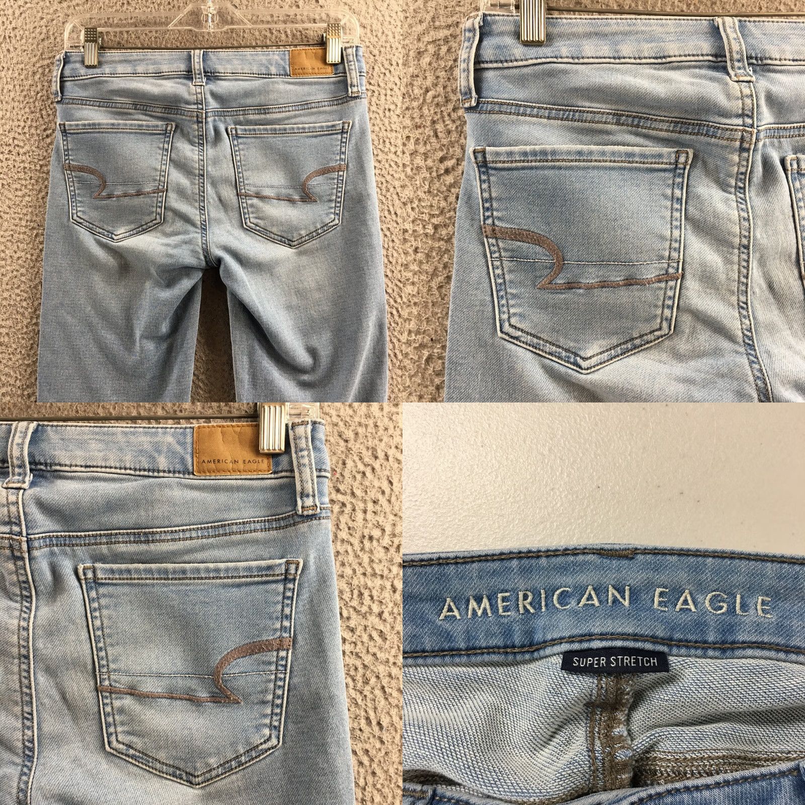 American Eagle Outfitters American Eagle Outfitters Jeans Womens 4 (Actual 30X27) Blue Denim Stretch Zip Fly Skinny 5-Pocket Design Boys? Size 27" / US 4 / IT 40 - 9 Thumbnail