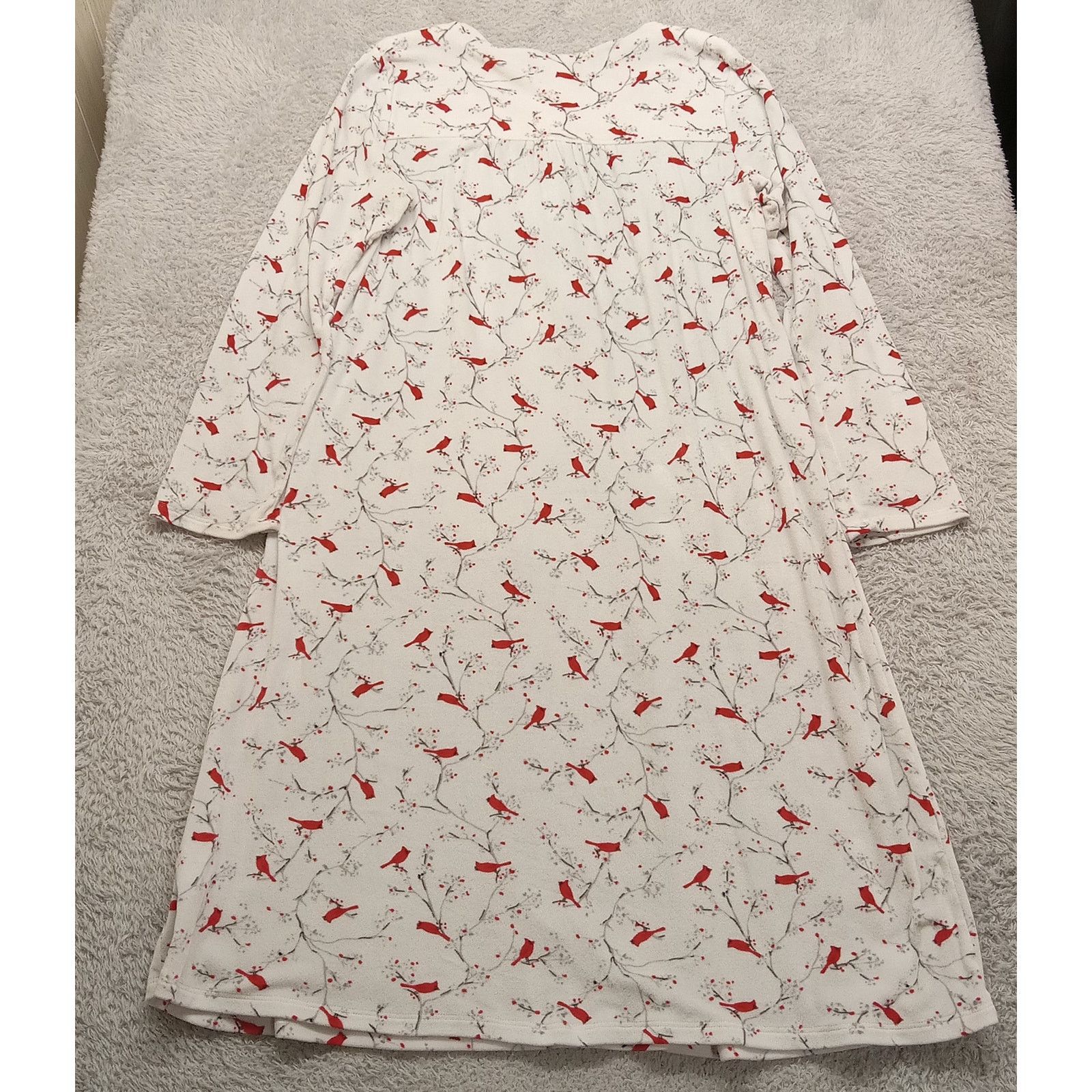 & Other Stories Secret Treasures Sleepwear Night Dress Fleece Cardinals Lace Size M / US 6-8 / IT 42-44 - 3 Thumbnail
