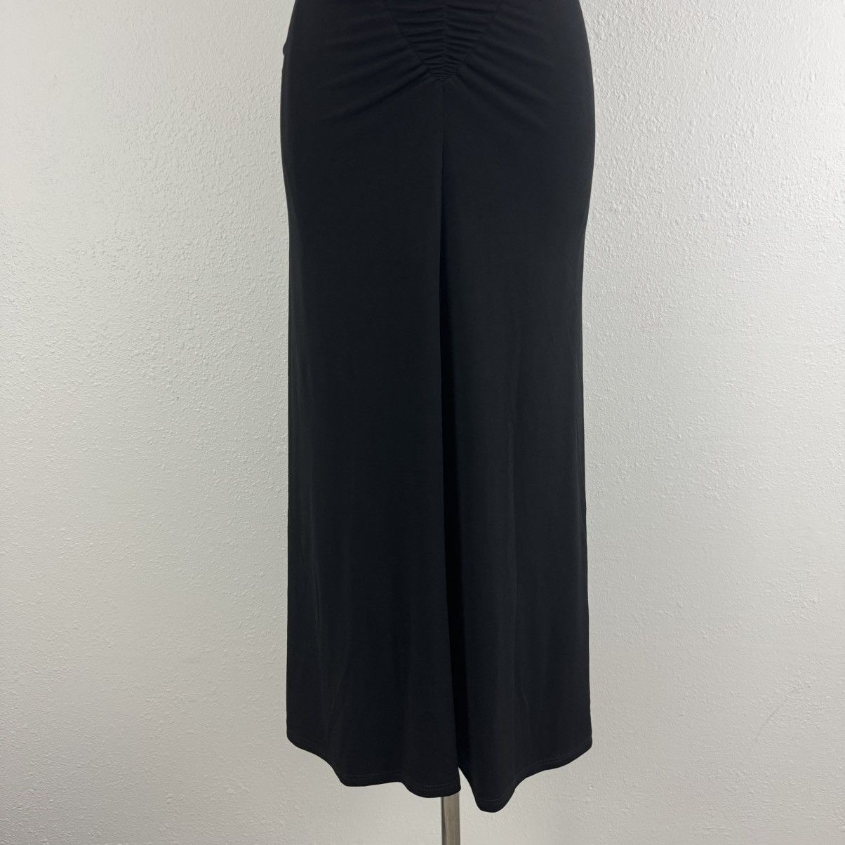 Other MODA INTERNATIONAL Vintage Black Ruched Midi Halter Dress Size S / US 4 / IT 40 - 3 Thumbnail