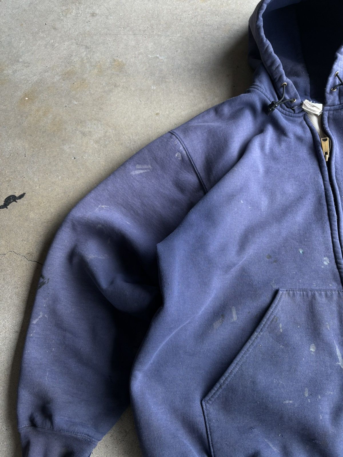 Carhartt Crazy Carhartt Vintage Thermal Navy Distressed 90s ZipHoodie Size US XL / EU 56 / 4 - 6 Thumbnail