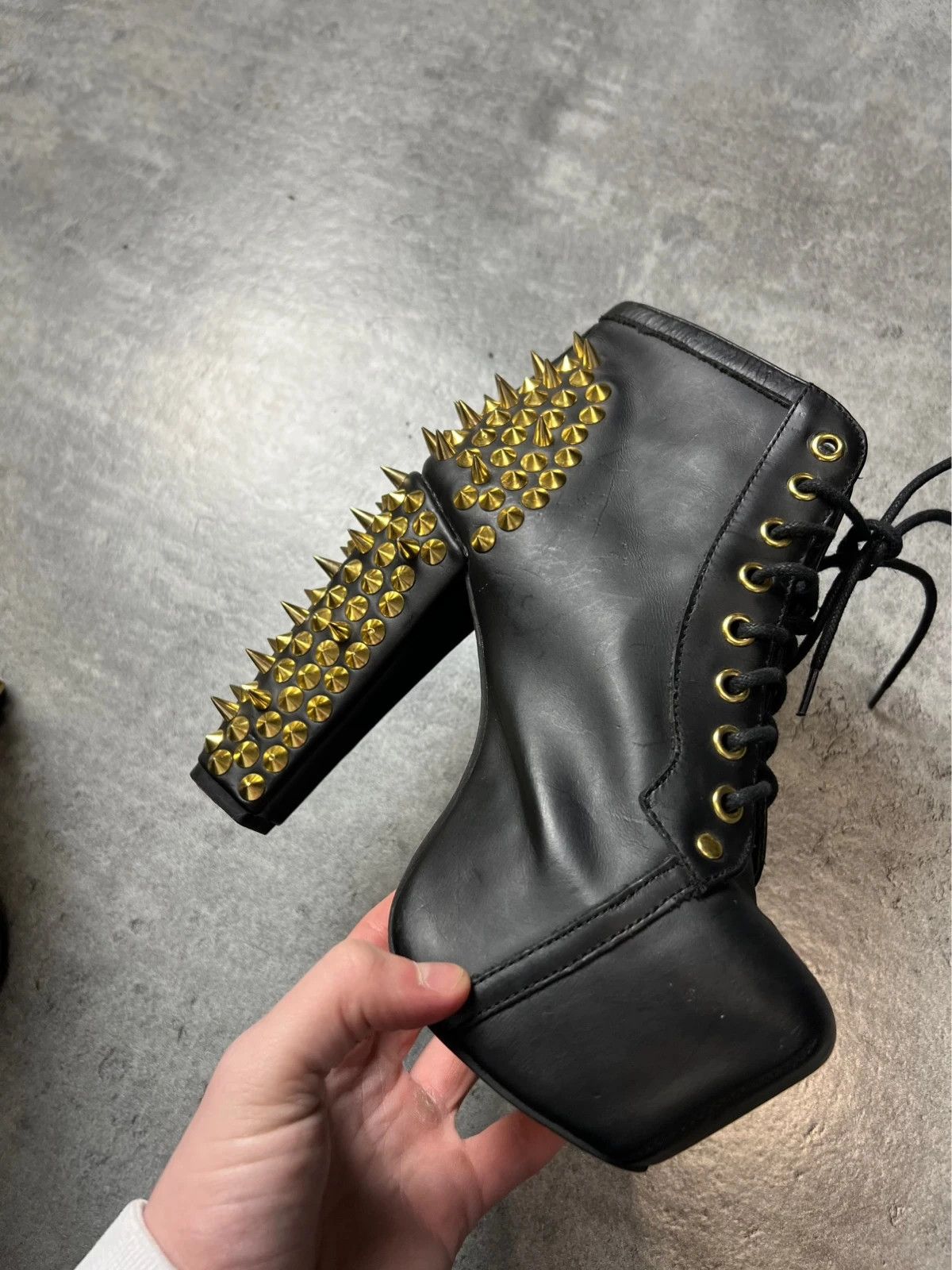 Vintage rare avant gard jeffrey campbell punk platform studded shoes Size US 4.5 / IT 34.5 - 7 Thumbnail