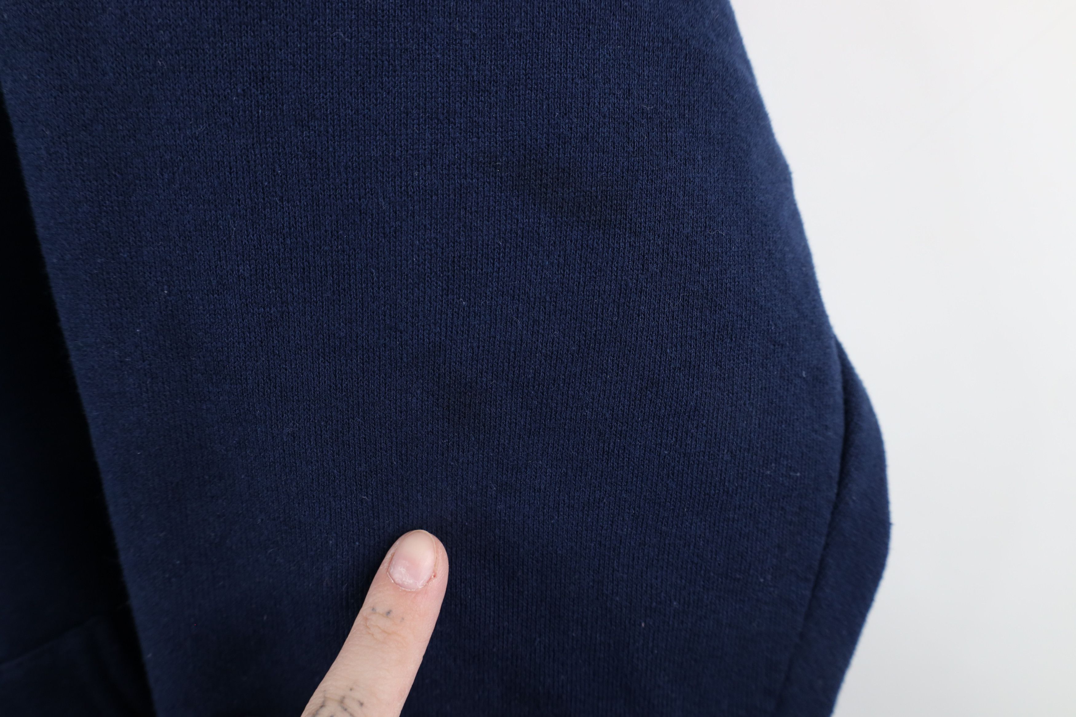 Vintage Vintage 90s Streetwear Hoodie Sweatshirt Navy Blue USA Size US XL / EU 56 / 4 - 4 Thumbnail