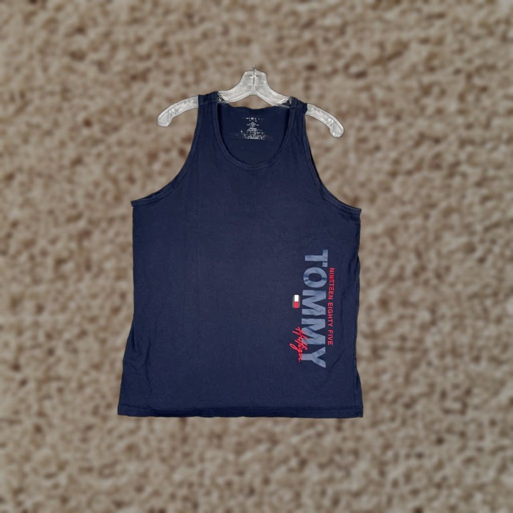 Tommy Hilfiger Tommy Hilfiger Jeans Shirt Women L Blue Tank Sleeveless Scoop Neck Cotton Size L / US 10 / IT 46 - 1 Thumbnail