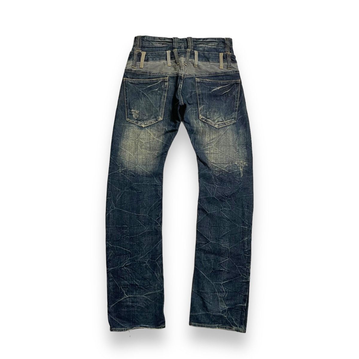 If Six Was Nine × Japanese Brand × Le Grande Bleu (L.G.B.) 🇯🇵 DOMINATED HANDCRAFTED DOUBLE WAIST DISTRESSED DENIM PANTS Size US 30 / EU 46 - 2 Thumbnail
