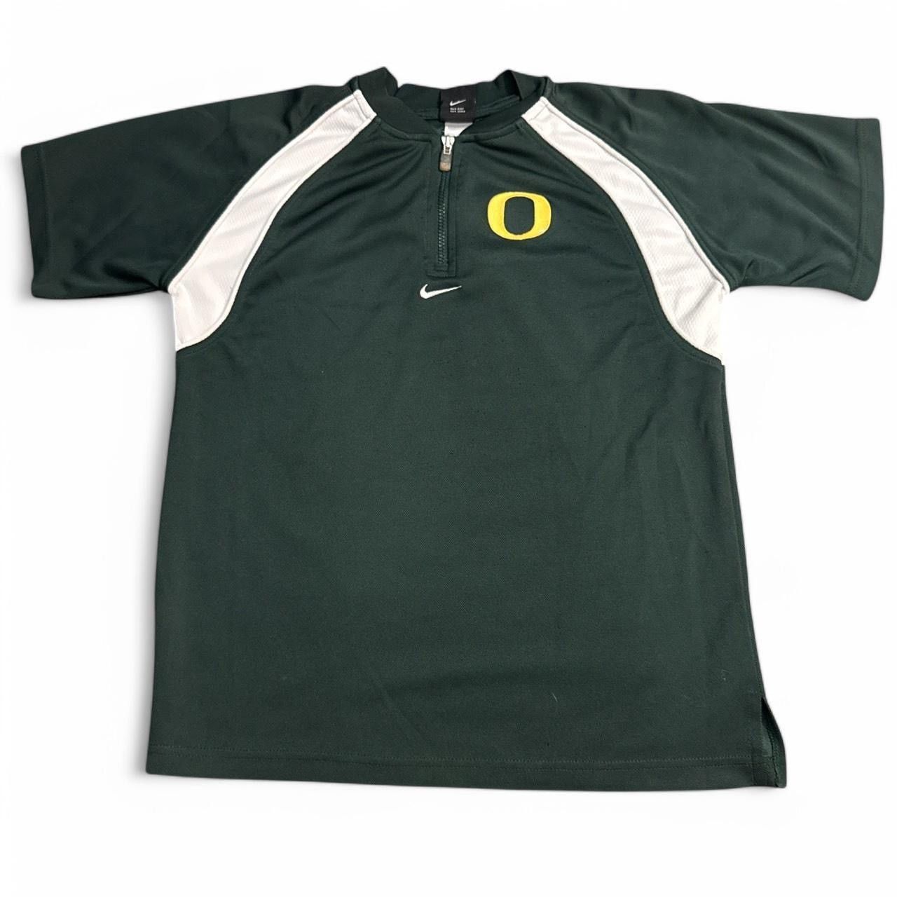 Nike × Vintage Vintage Y2K Oregon Ducks Nike Center Swish Quarter Zip Tee Size US L / EU 52-54 / 3 - 1 Thumbnail