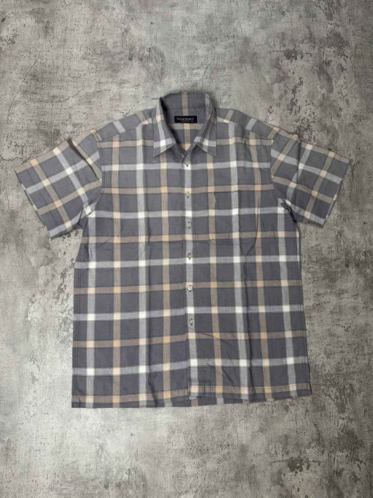 Yves Saint Laurent VINTAGE YVES SAINT LAURENT CHECK SHORT SLEEVE Size US L / EU 52-54 / 3 - 1 Thumbnail