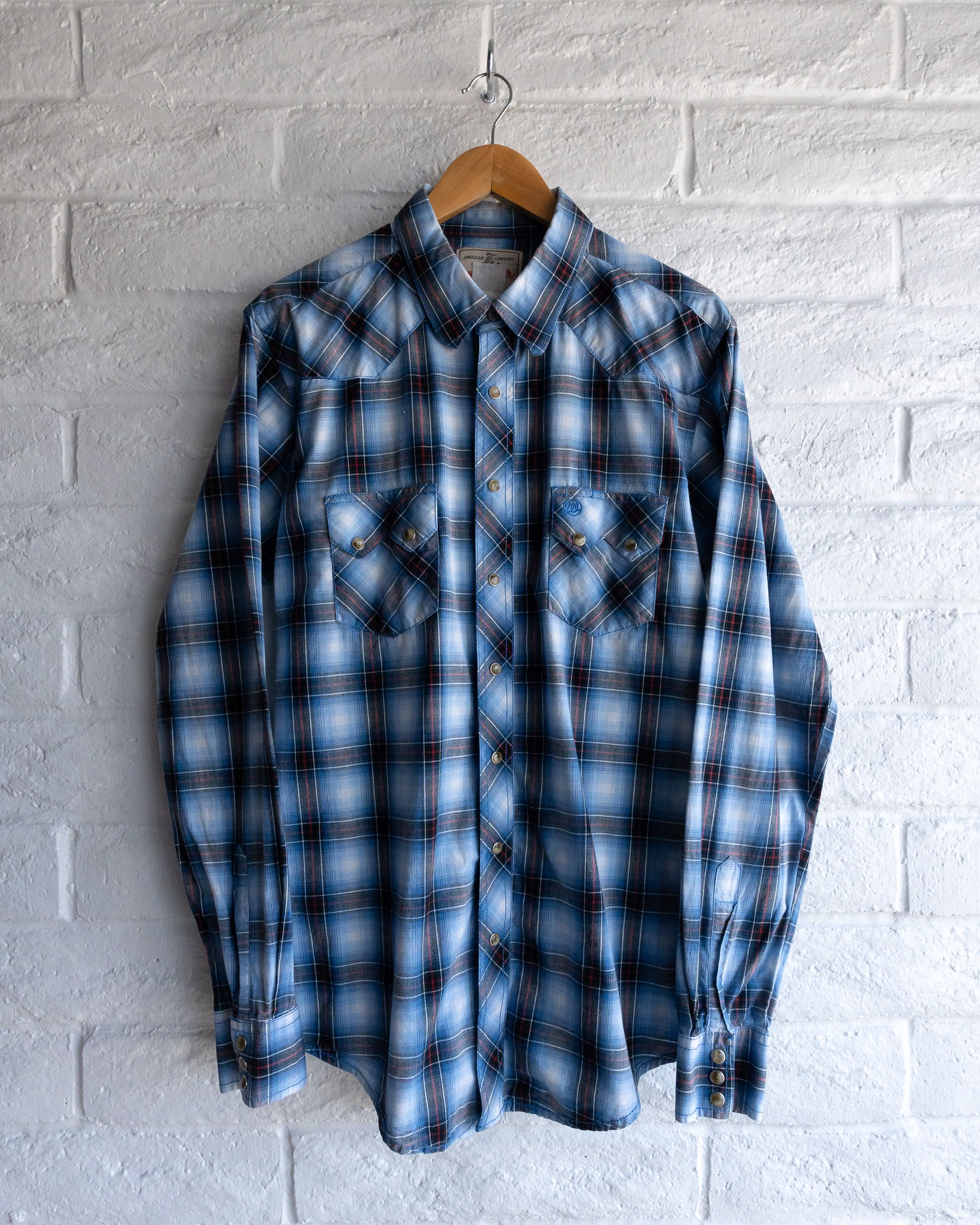 Wrangler Vintage Wrangler Western Shirt Shadow Plaid Men's L Tall Size US L / EU 52-54 / 3 - 1 Thumbnail