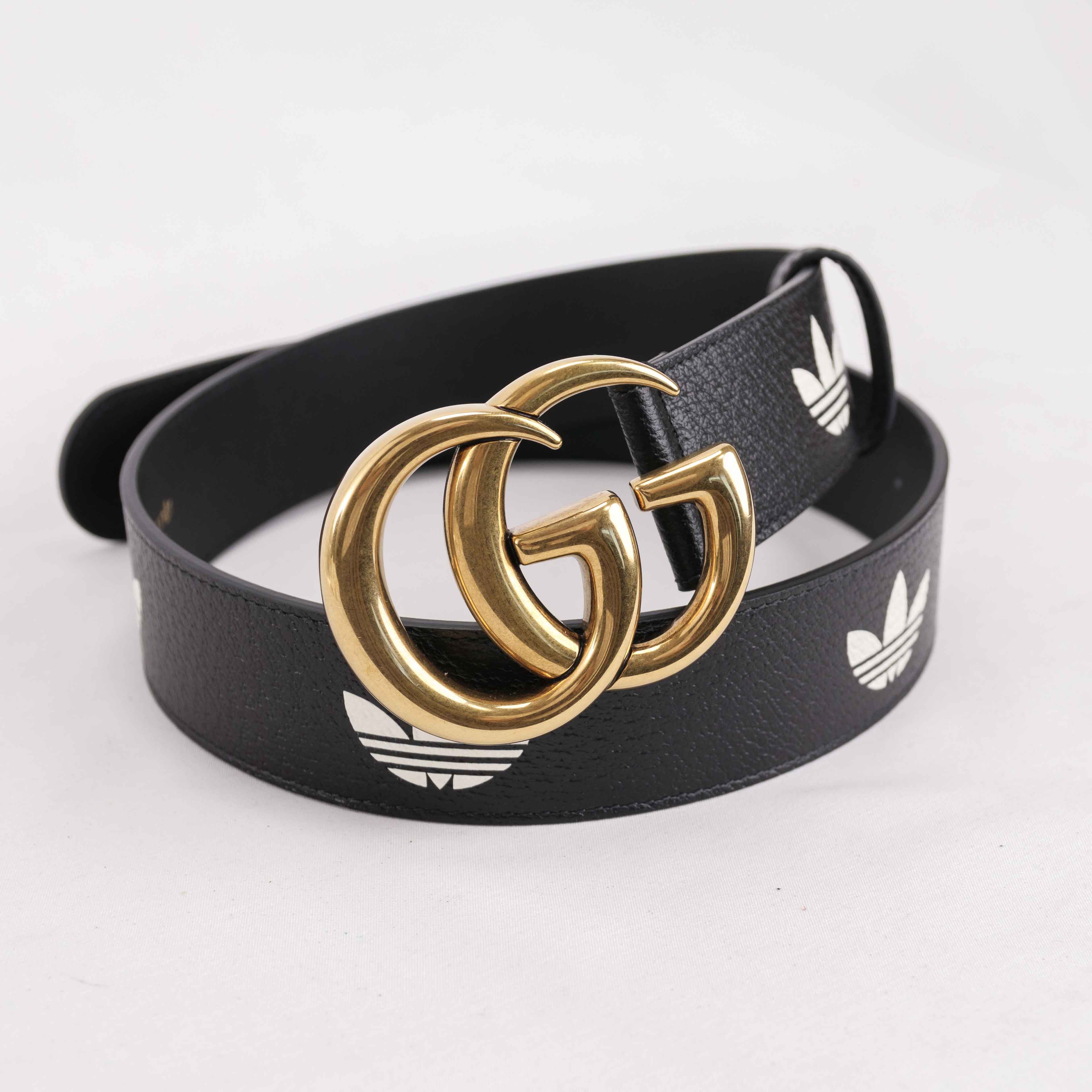 Adidas × Gucci Gucci X Adidas Double Interlocking G Leather Belt Size ONE SIZE - 2 Thumbnail
