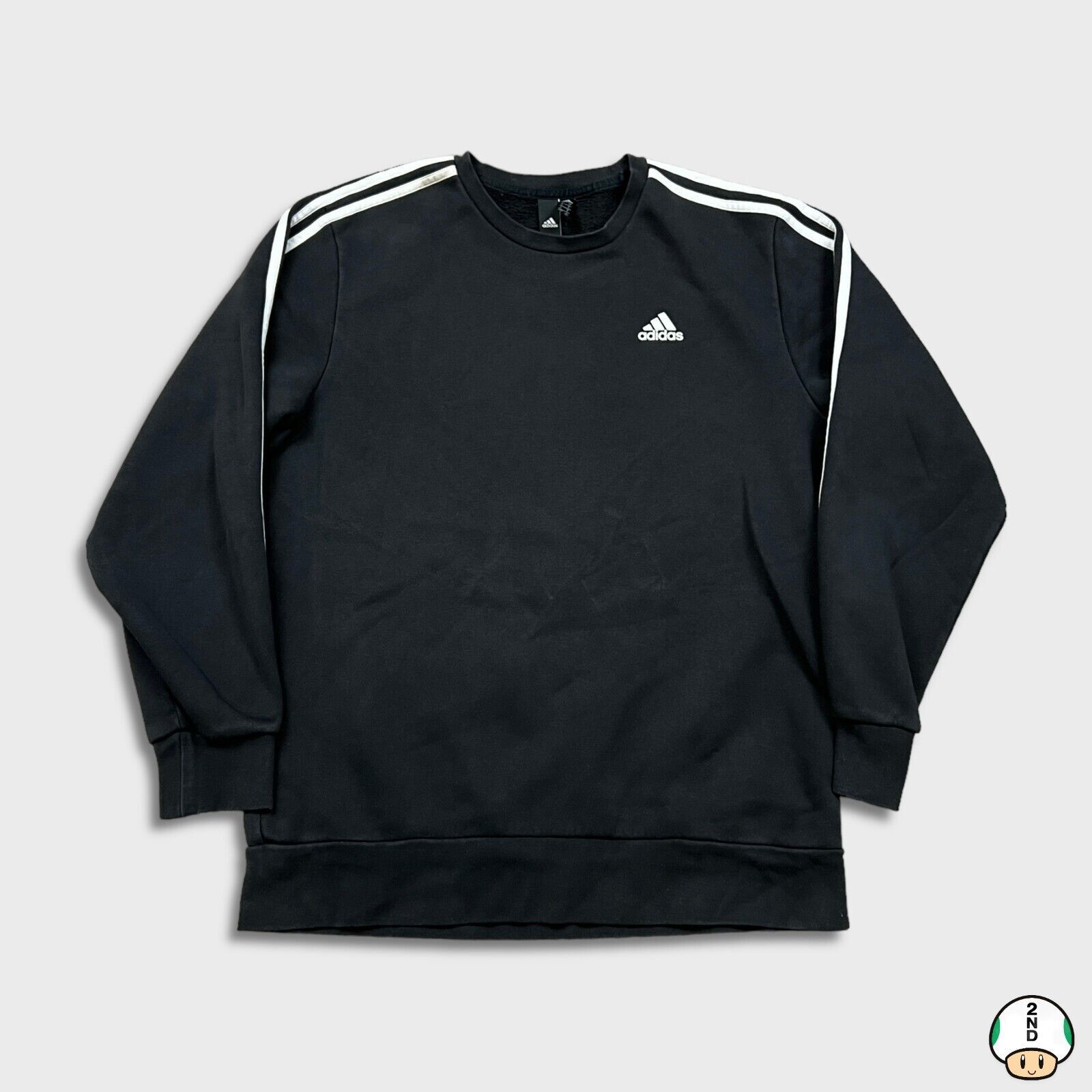 Adidas × Vintage Adidas Sweatshirt Large Stripe Spell Out Pullover Crewneck Size US L / EU 52-54 / 3 - 1 Thumbnail