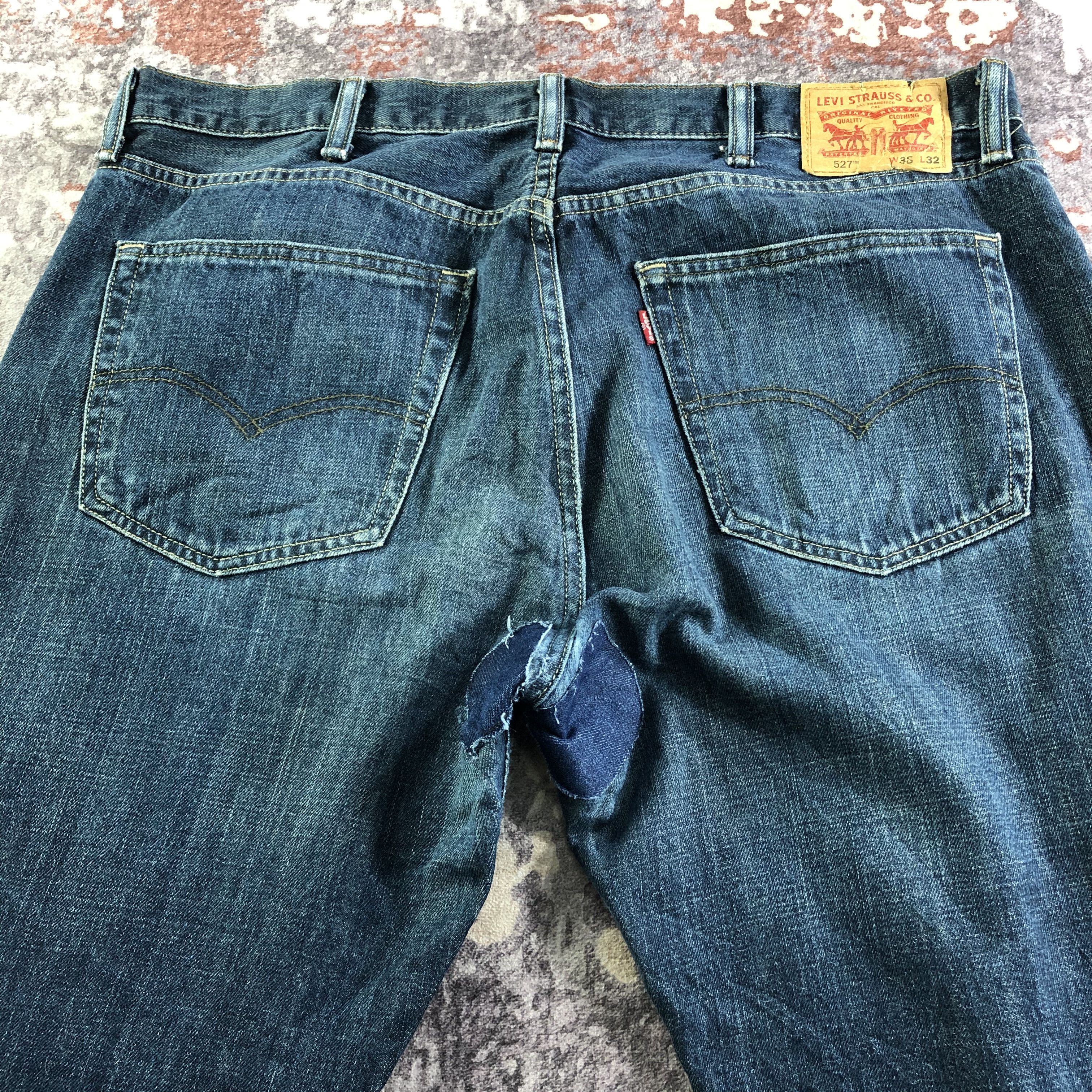 Levi's × Vintage Vintage Blue Wash Levis 527 Flare Jeans-JM3485 Size 39" - 4 Thumbnail