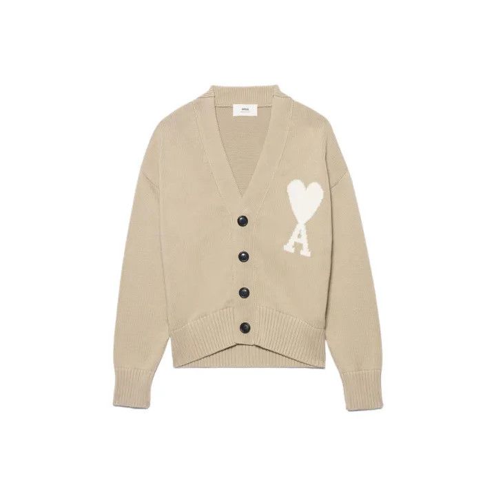 AMI AMIPARIS Casual Love Heart Knit Cardigan 0079 Size US M / EU 48-50 / 2 - 1 Thumbnail