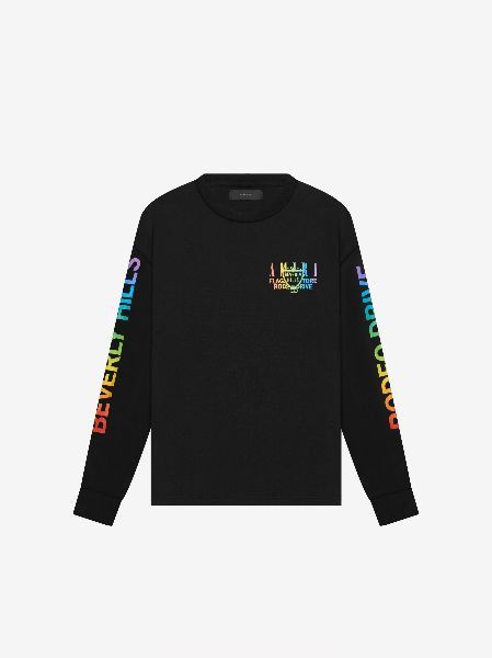 Amiri o1orln1025 Long Sleeve Beverly Hills T-Shirt in Black Size US L / EU 52-54 / 3 - 1 Thumbnail