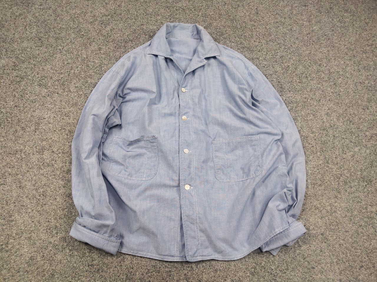 Vintage Vintage 60s-70s French Painter Two pocket Jacket Chore Shirt Size US M / EU 48-50 / 2 - 2 Thumbnail