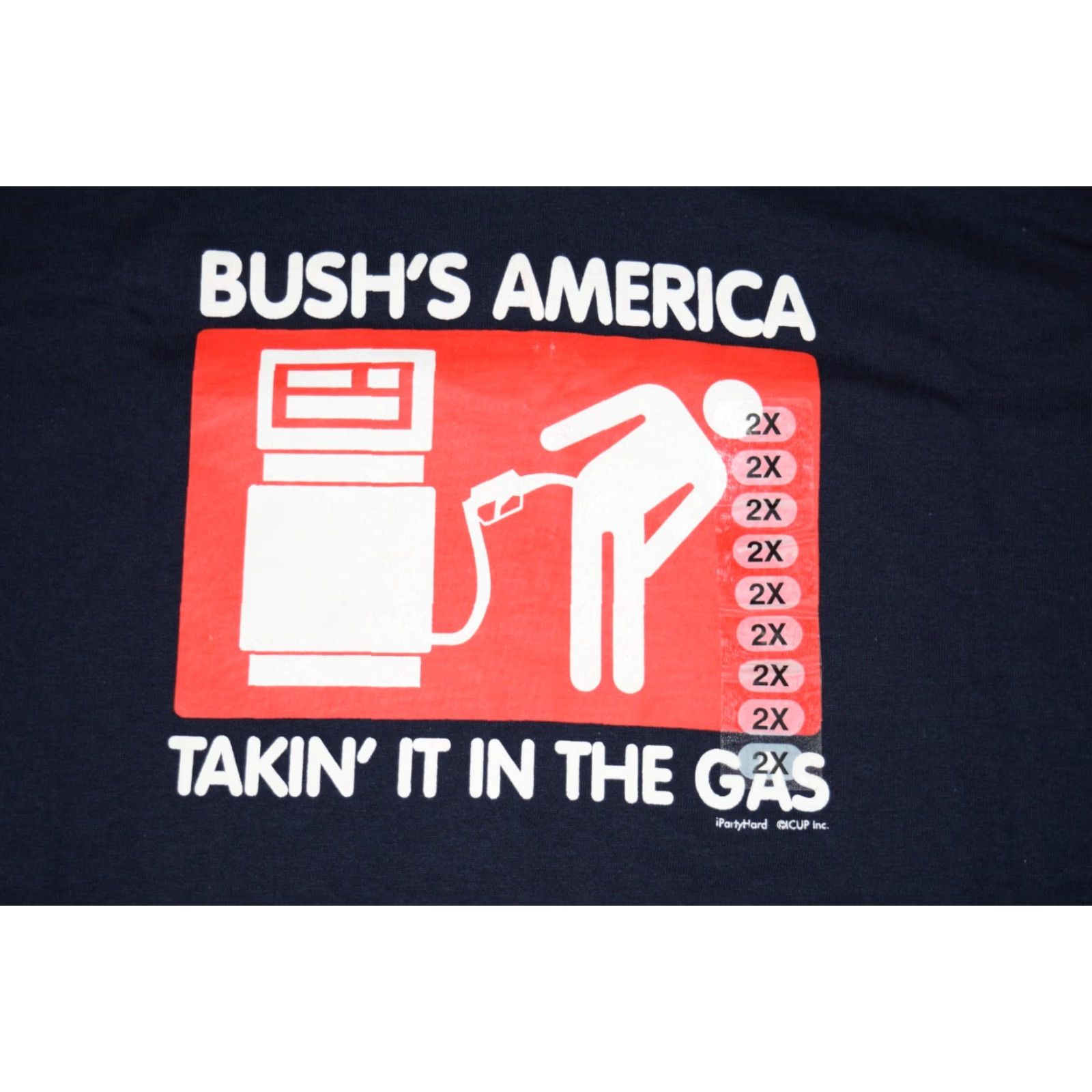 Vintage VINTAGE DELTA PRO WEIGHT BUSH'S AMERICA TEE 2XL NAVY BLUE POLITICAL INFLATION GAS 90s Mens Size US XXL / EU 58 / 5 - 2 Thumbnail
