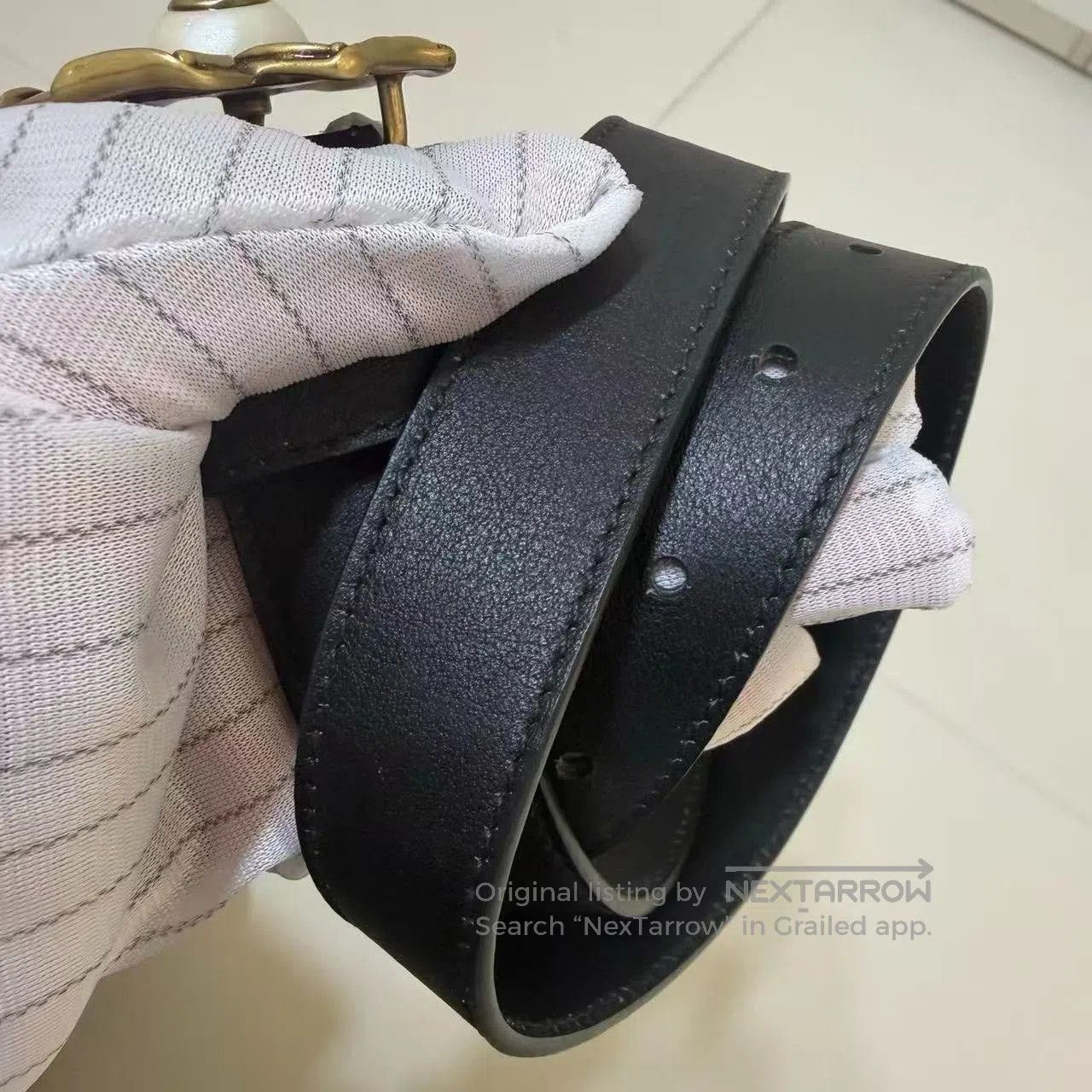 Gucci Gucci Pearl Flower Leather Belt. Size ONE SIZE - 2 Thumbnail