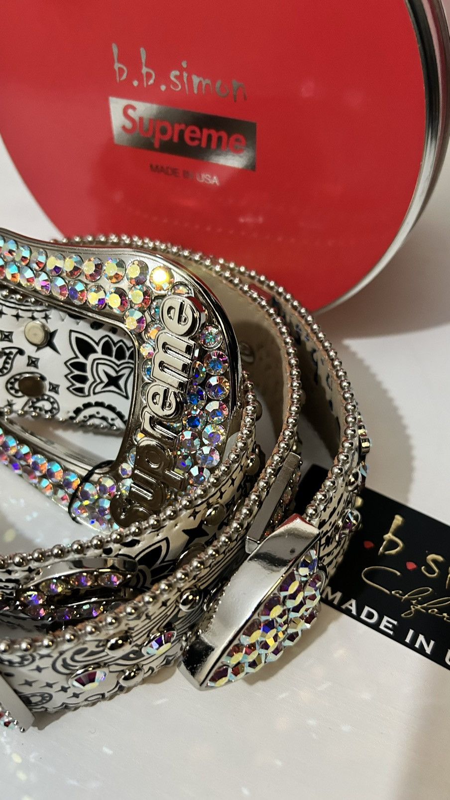Supreme Supreme BB Simon Bandana Belt Silver Size 32 - 2 Thumbnail
